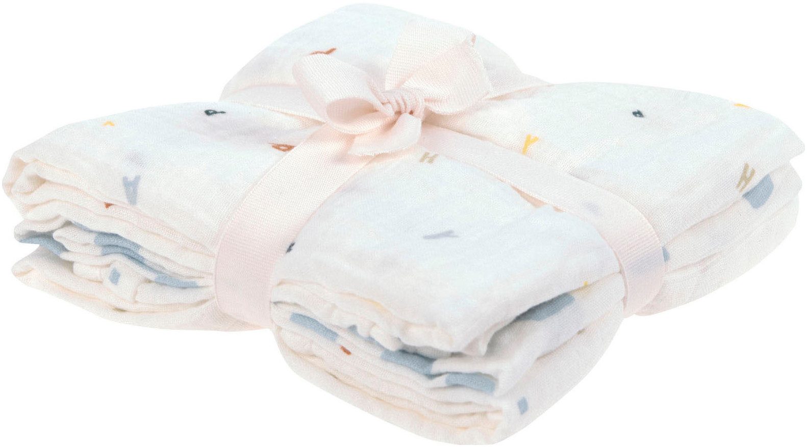 LÄSSIG Stoffwindeln Mullwindeln, M, Happy Fruits, blue, GOTS made with organic materials, zertifiziert durch BCS 27262