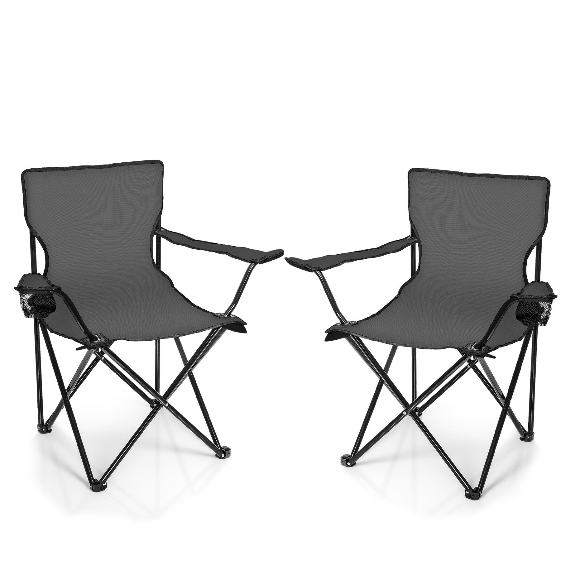 BigDean Campingstuhl 2x Faltstuhl DUNKELGRAU Campingstuhl günstig online kaufen
