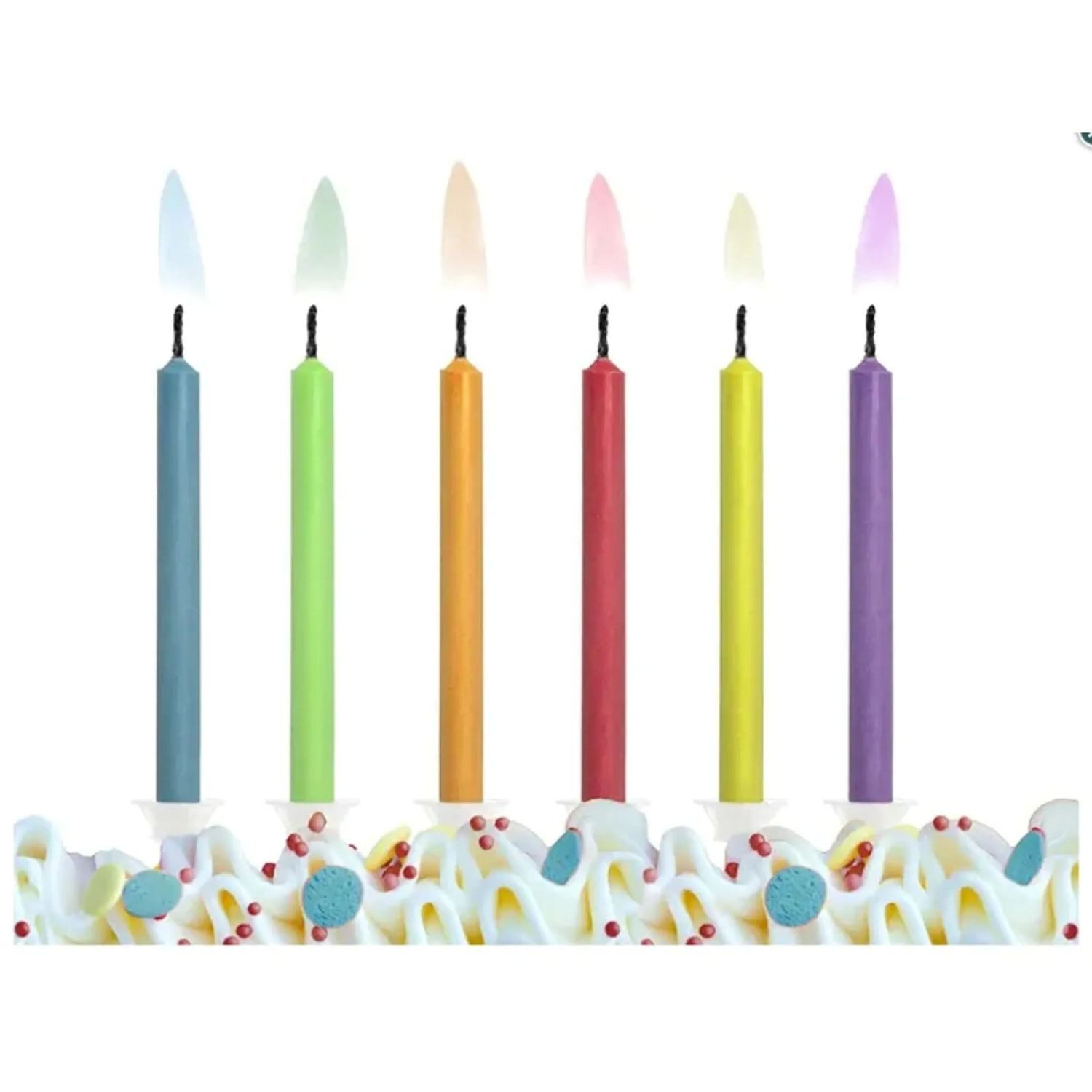 partydeco Geburtstagskerze Geburtstagskerzen mit bunten Flammen, 6 cm/ 6 St günstig online kaufen