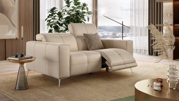 Sofanella 2-Sitzer Sofanella Ledersofa MARBELLA 2-Sitzer italienisch verstellbar in Creme