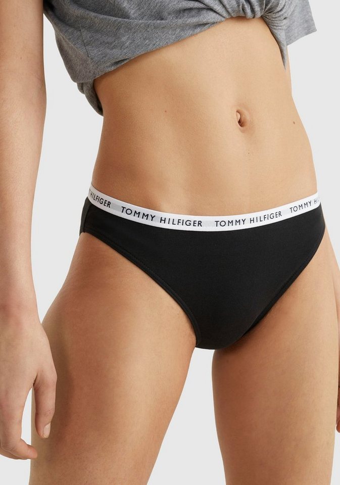 Tommy Hilfiger Underwear Bikinislip (3-St) mit schmalem Logobündchen,  Schmales Taillenbündchen mit Logoschriftzug rundum