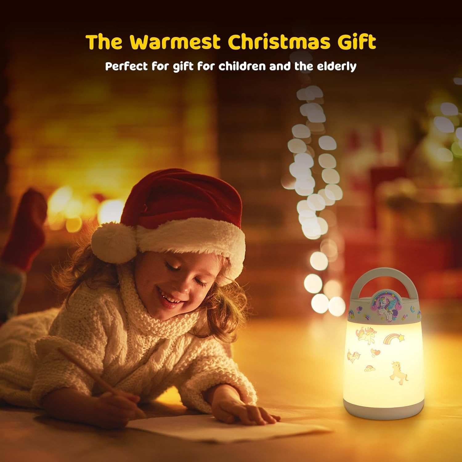 SUPPOU LED Nachtlicht LED Nachttischlampe Touch Dimmbar Kinderzimmer Akku Nachtlicht Einhorn, LED fest integriert, Dimmbar Timer Kabellos – Bild 4 von 5