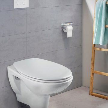 CORNAT WC-Sitz Flaches Design - Pflegeleichter Duroplast - Quick up & Clean Funktion, Absenkautomatik - Bequeme Montage von oben / Toilettensitz