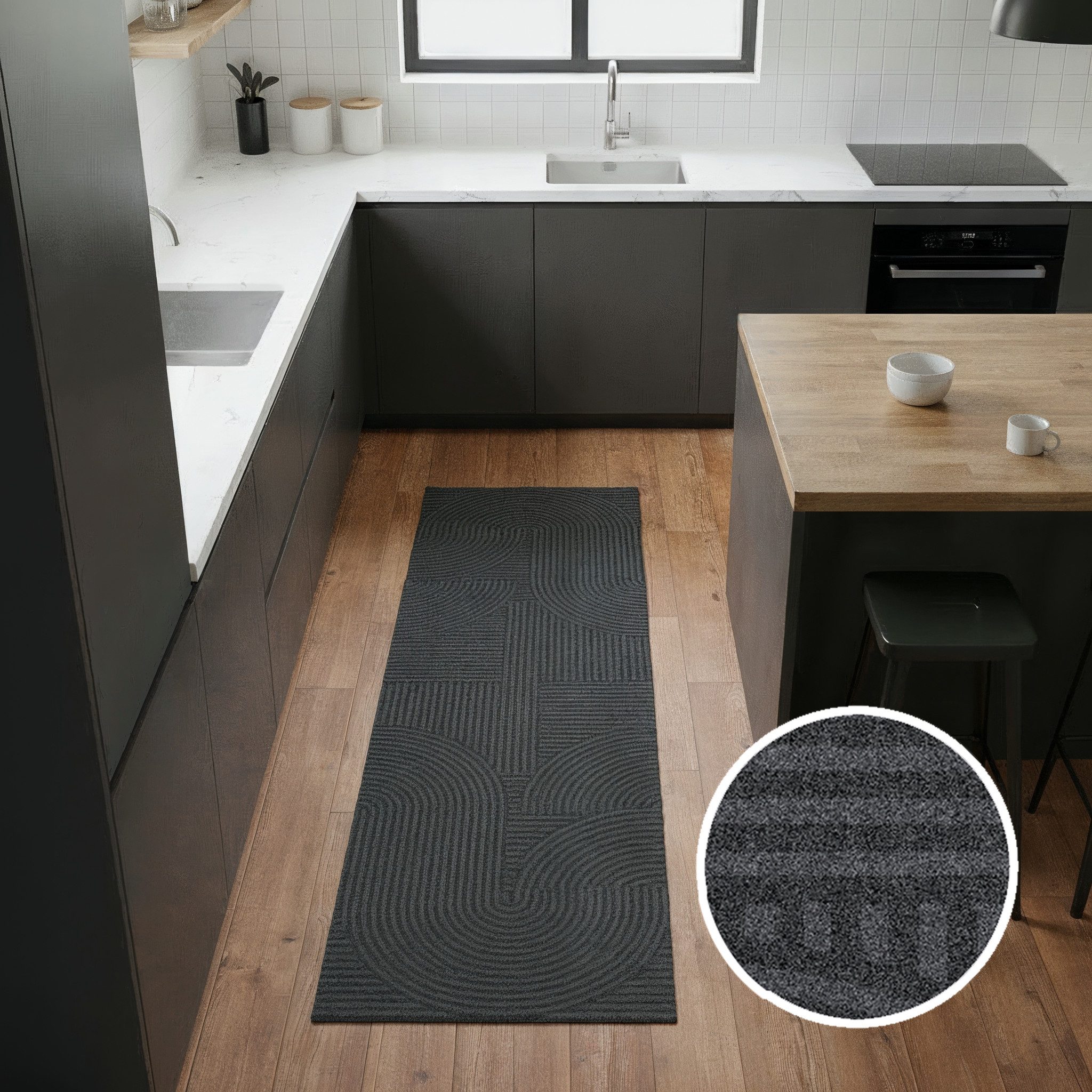 OTTO home Fußmatte Sammo, Schmutzfangmatte, Teppich, für Hausflur und Wohnbereiche, rechteckig, Höhe: 5 mm, Indoor, Eingangsmatte, Design, Scandi, Zen, rutschfeste Unterseite