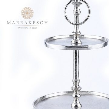 Marrakesch Orient & Mediterran Interior Etagere Etagen Etagere aus Aluminium Annika, Cupcake Ständer modern Tischdeko, Handarbeit