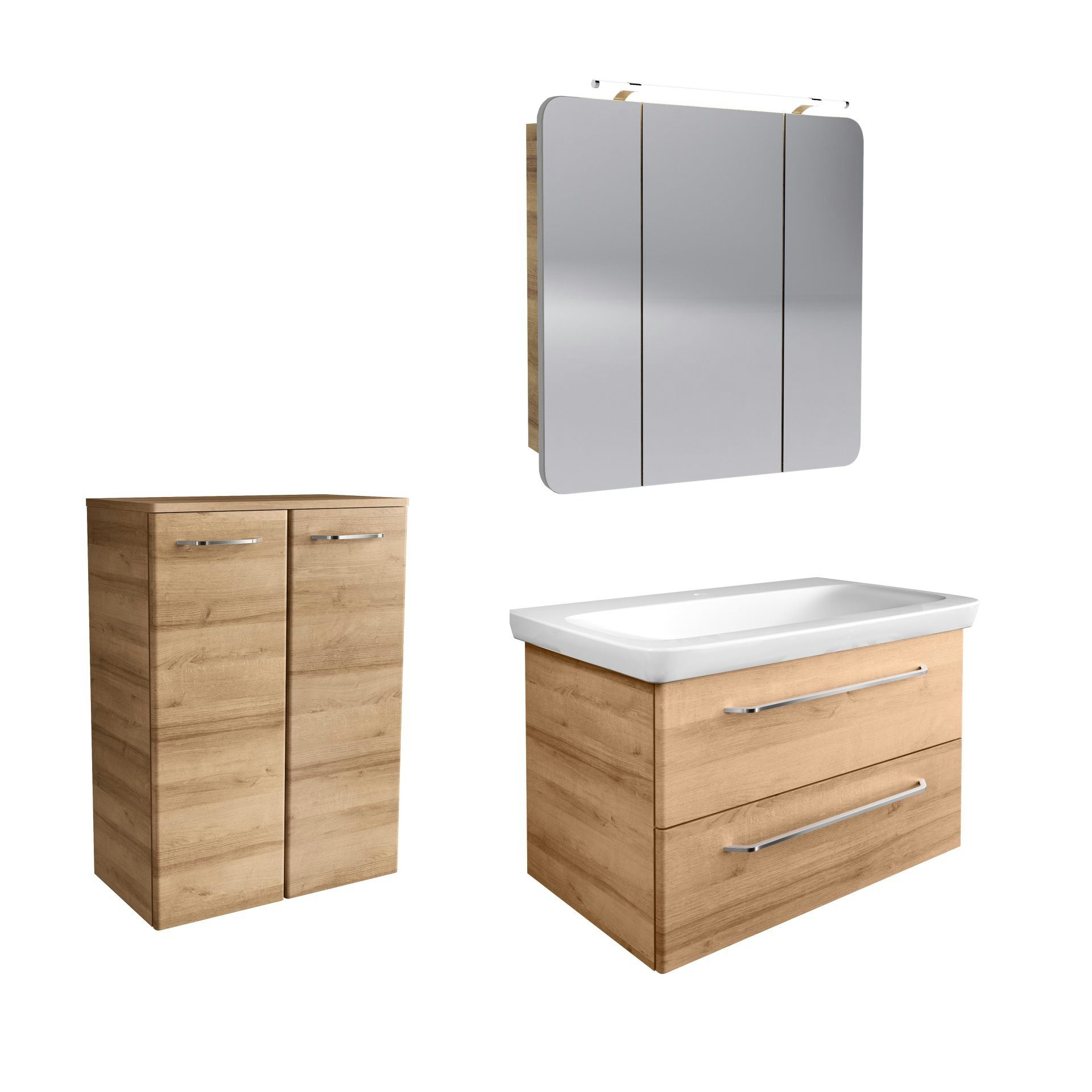 FACKELMANN Badmöbel-Set Badmöbel-Set, Waschtisch-Kombination, Badezimmermöbel-Set, 4-teilig