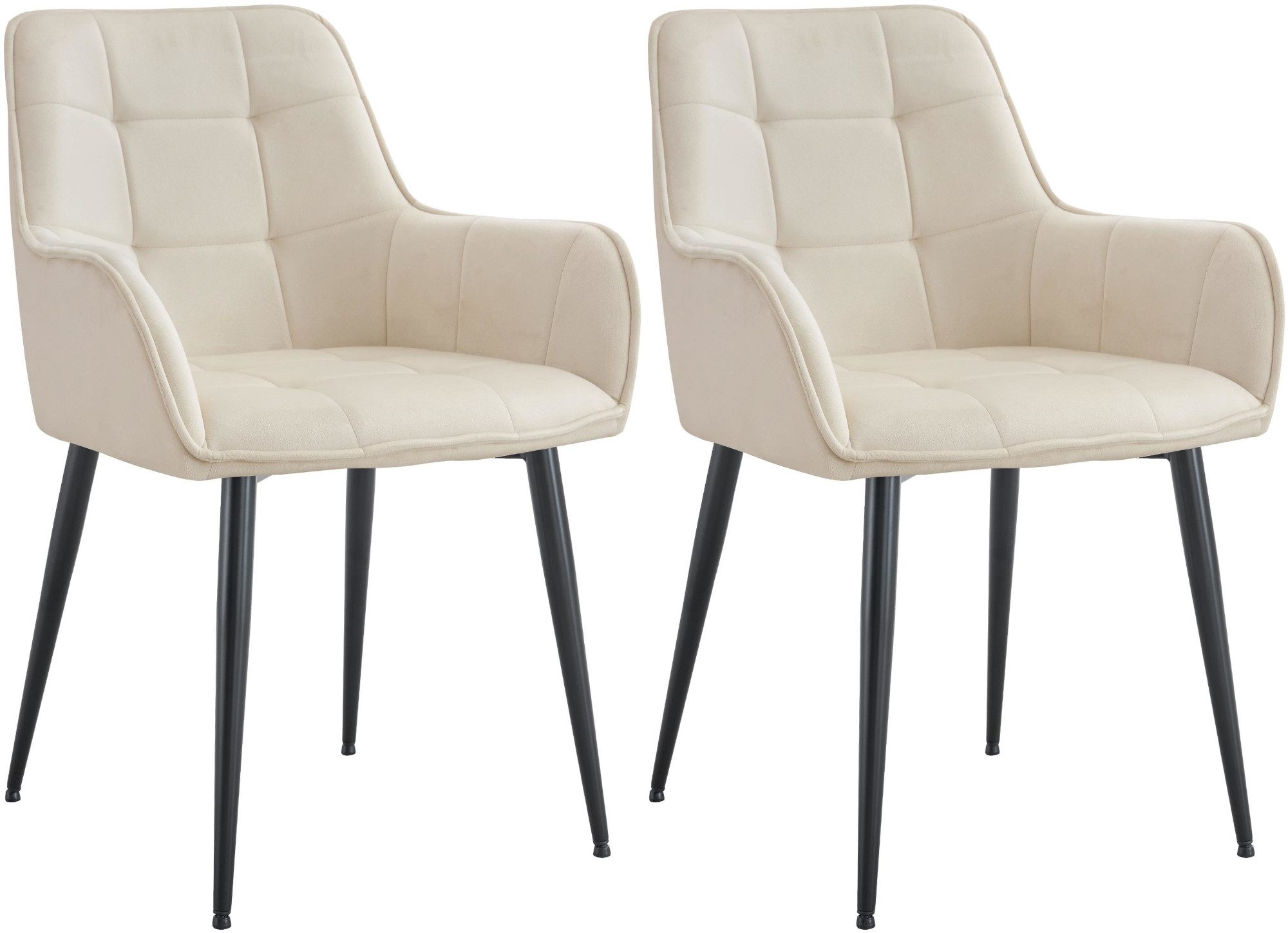furnicato Esszimmerstuhl Ferndale Samt 62x58x86 cm creme (1 St)