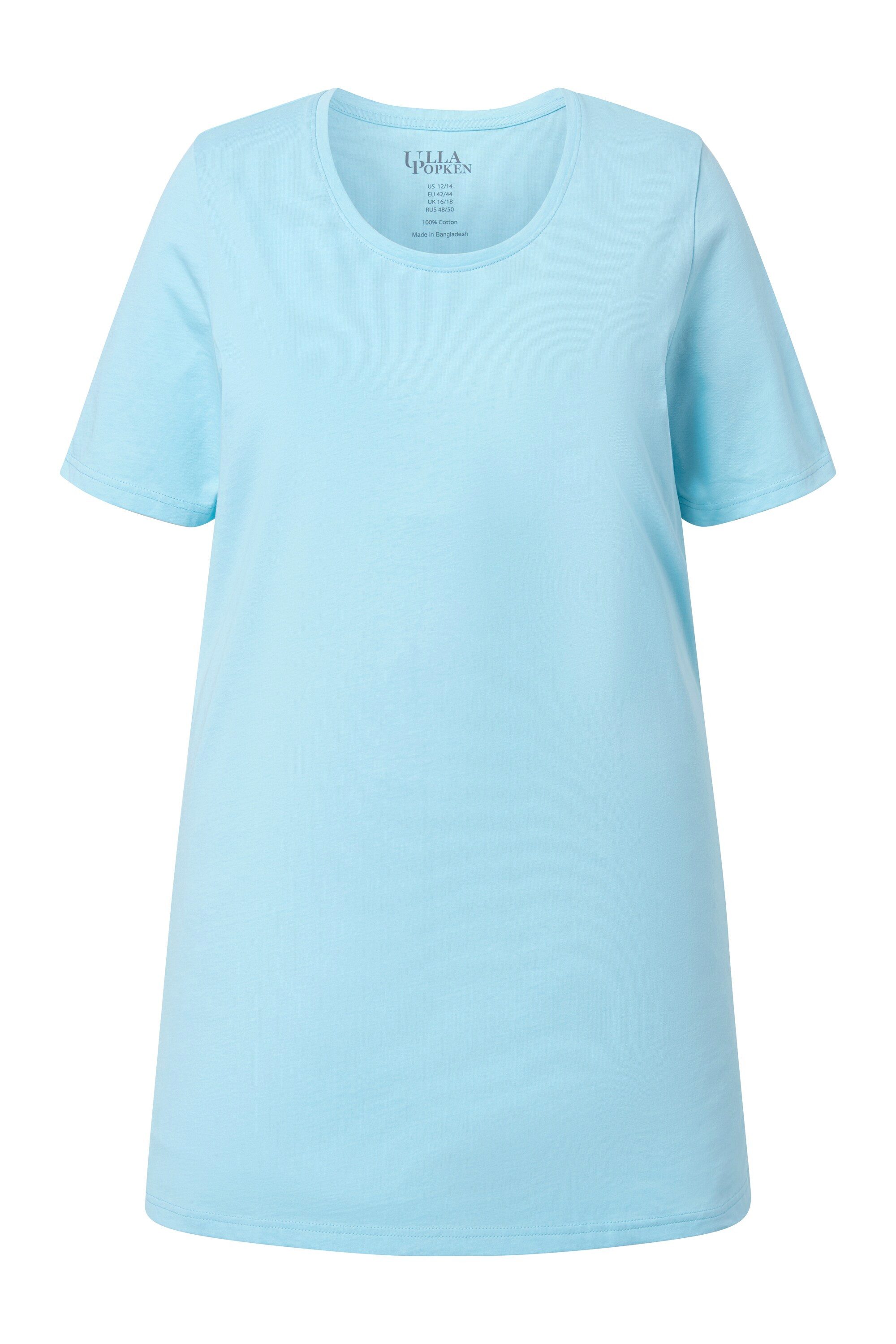 Longshirt Longshirt A-Linie Rundhalsausschnitt Halbarm