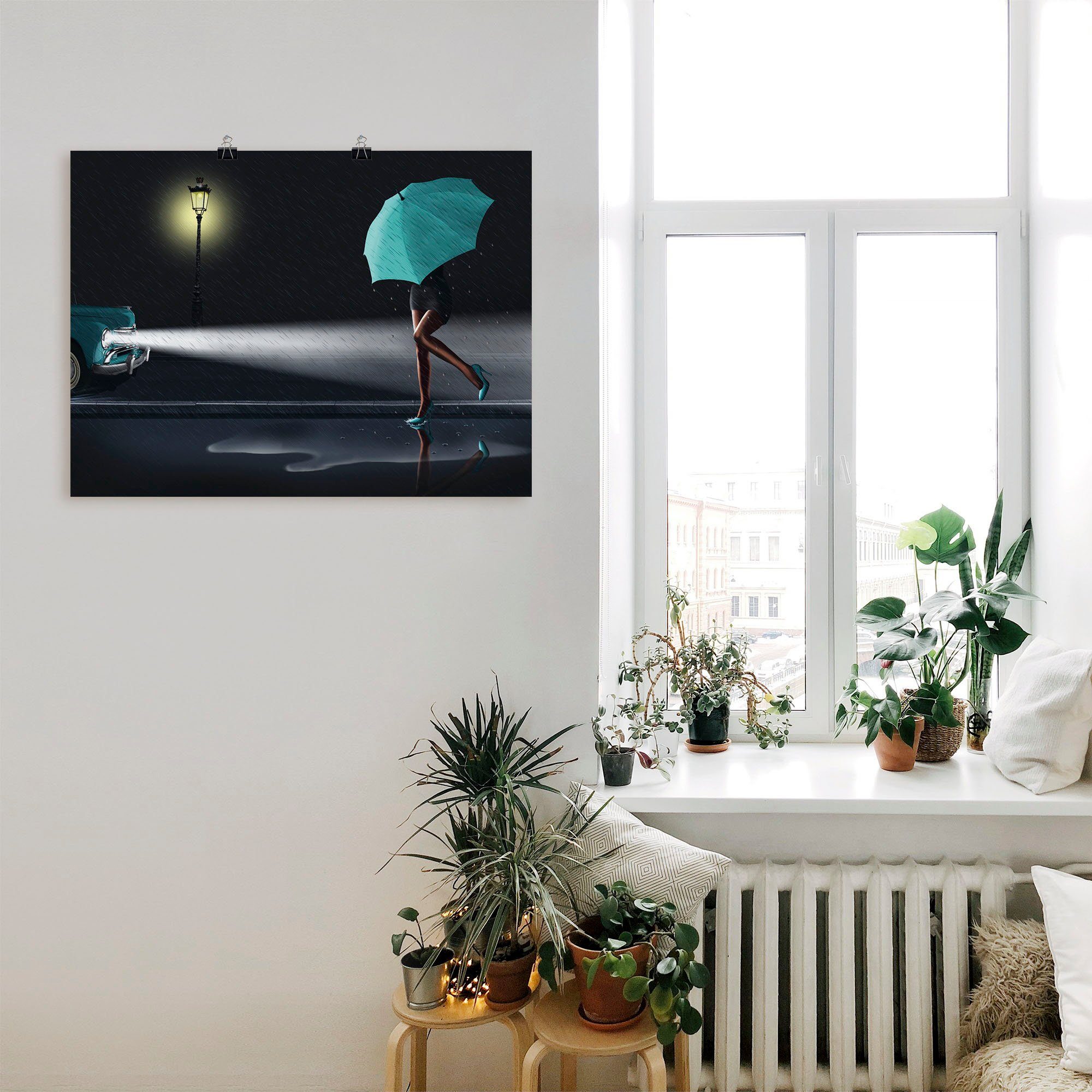 Artland Wandbild Verregneter Tag 2, Frau (1 St), als Leinwandbild, Poster in verschied. Größen