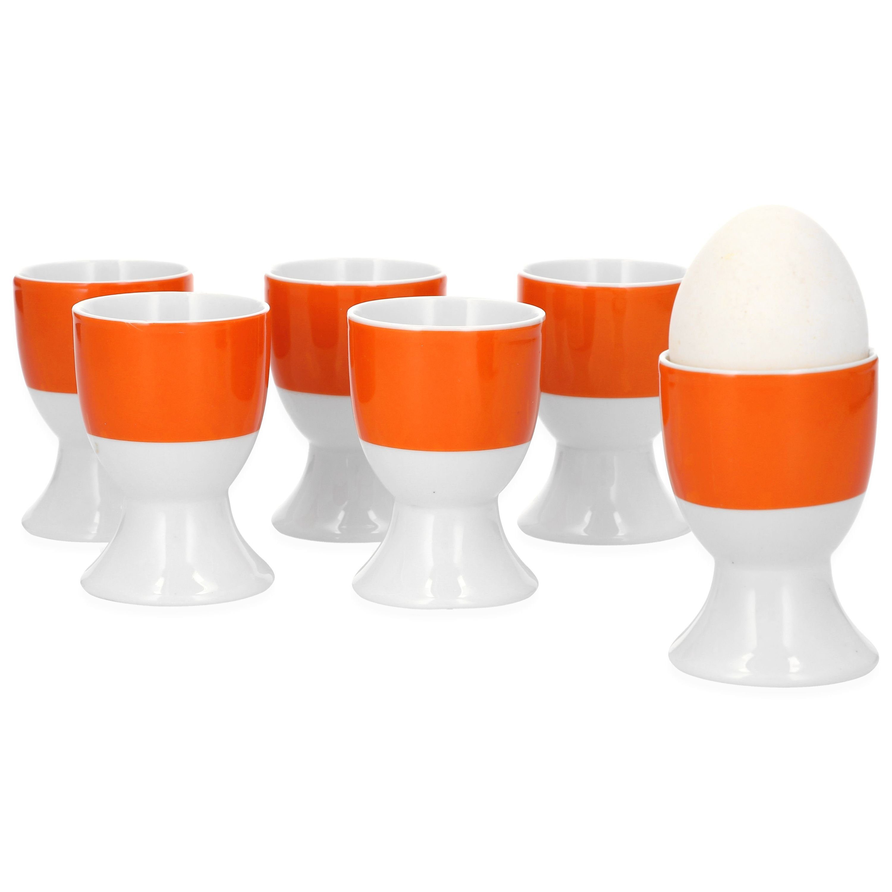 van Well Eierbecher Van Well 6er Set Eierbecher Serie Vario Porzellan - Farbe wählbar orange