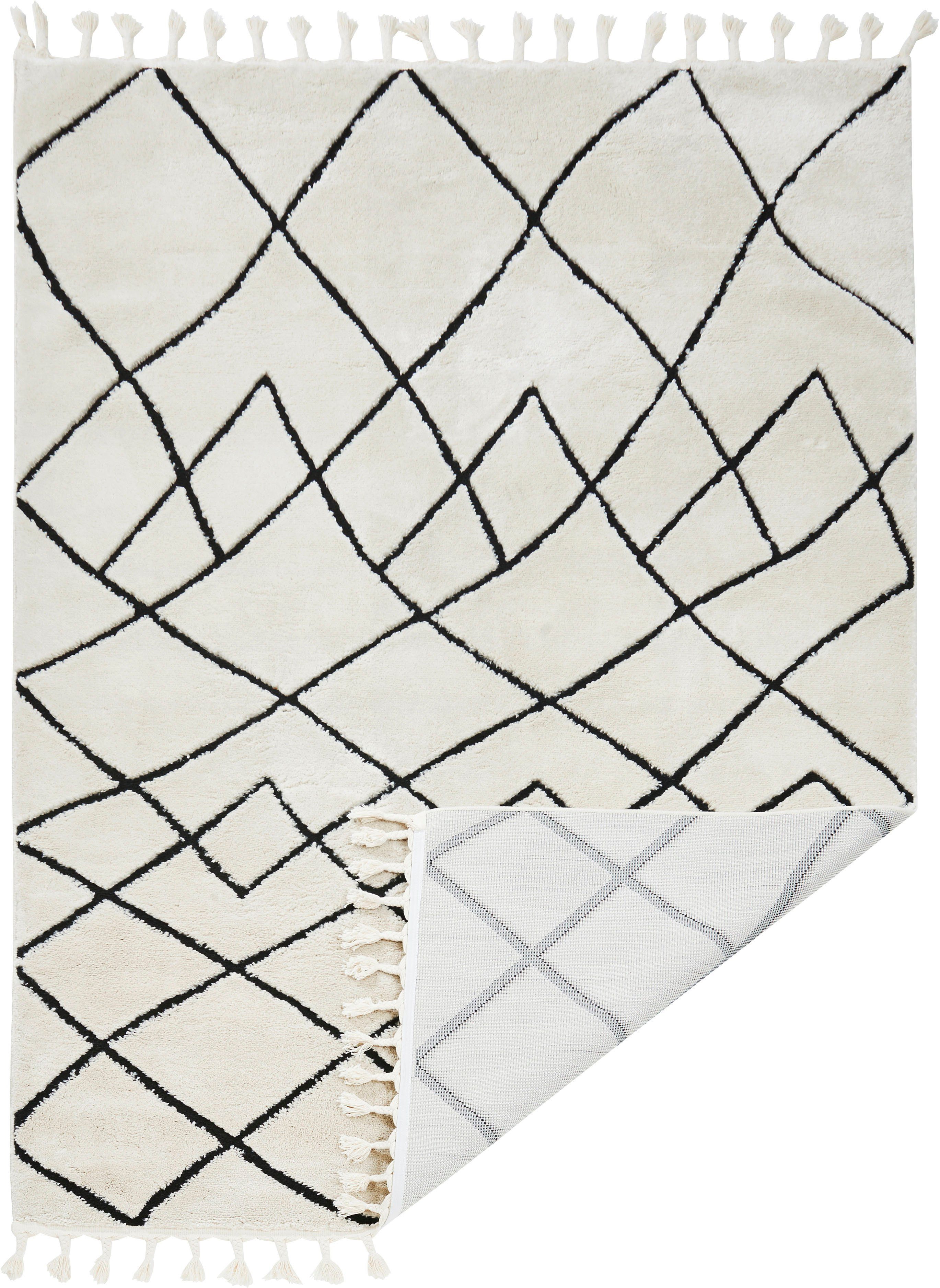 Teppich Scandi mm, Fransen rechteckig, LAKE, Hoch-Tief Design, 10 Höhe: Effekt, modernes done.®, mit