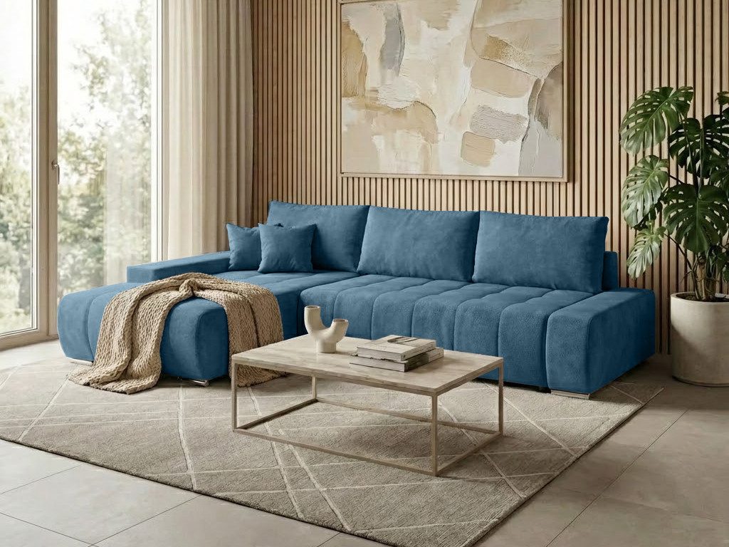 Beautysofa Ecksofa Draco L mit Schlaffunktion, in pflegeleichten Stoffen, Bettkasten