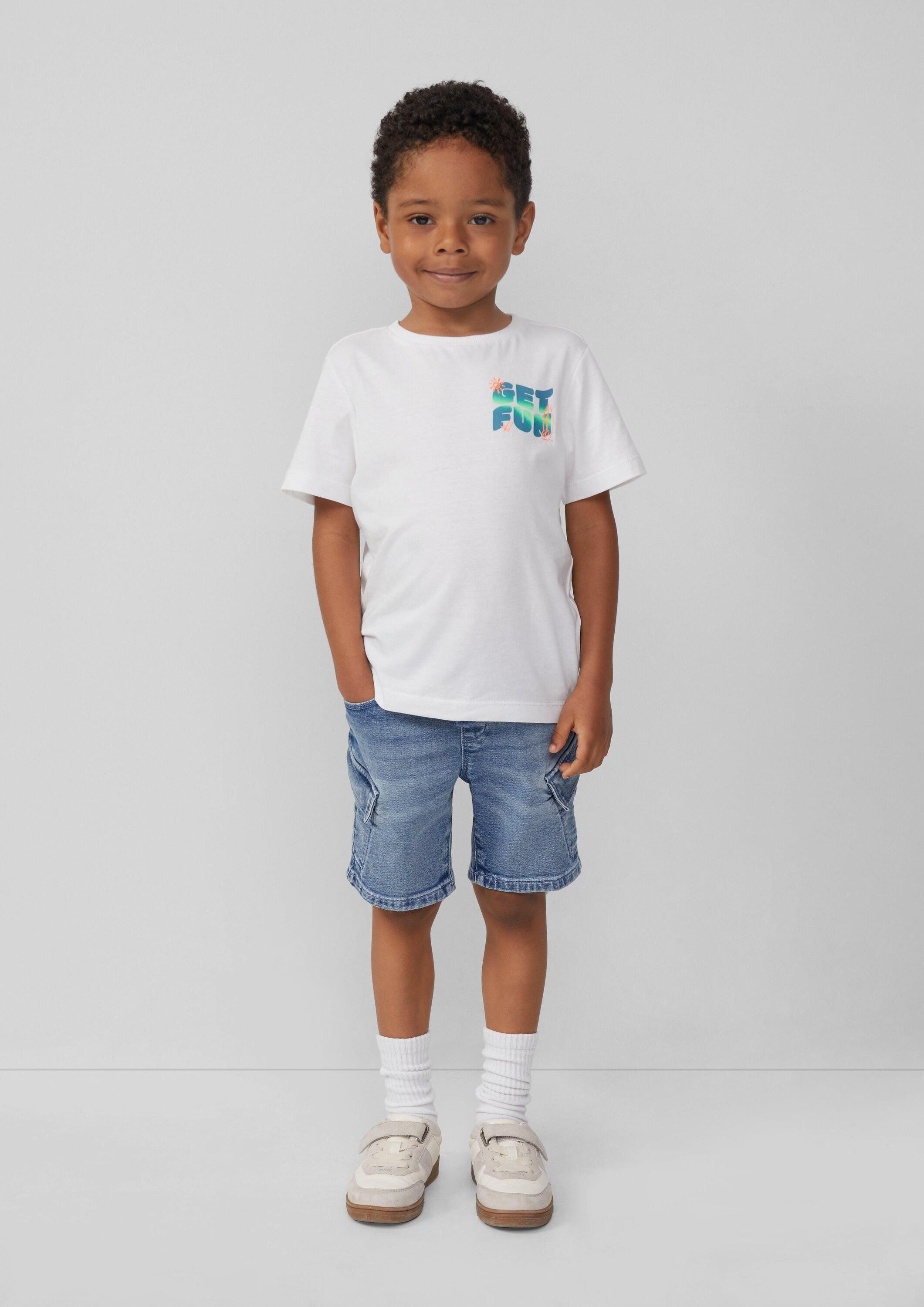 s.Oliver Kurzarmshirt T-Shirt Baumwoll-T-Shirt mit Front- und Rückenprint
