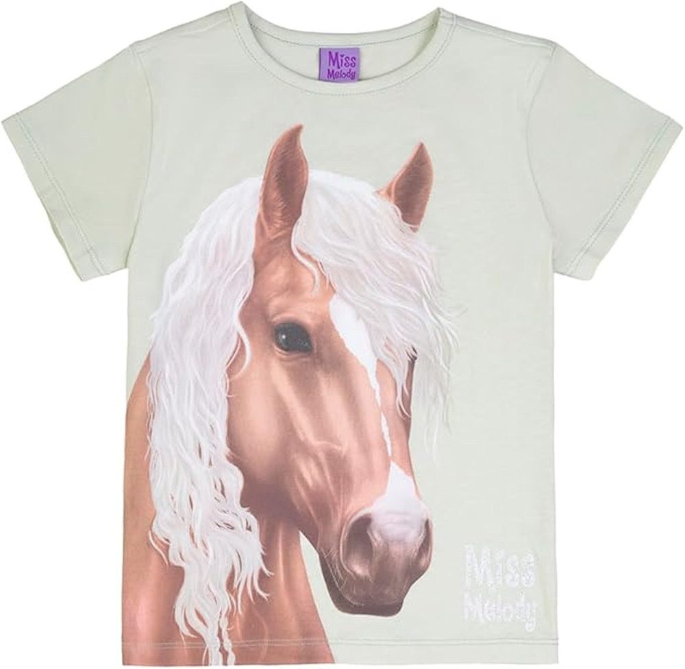 Miss Melody T-Shirt Miss Melody T-Shirt braunes Pferd weiße Mähne almost aqua (1-tlg)