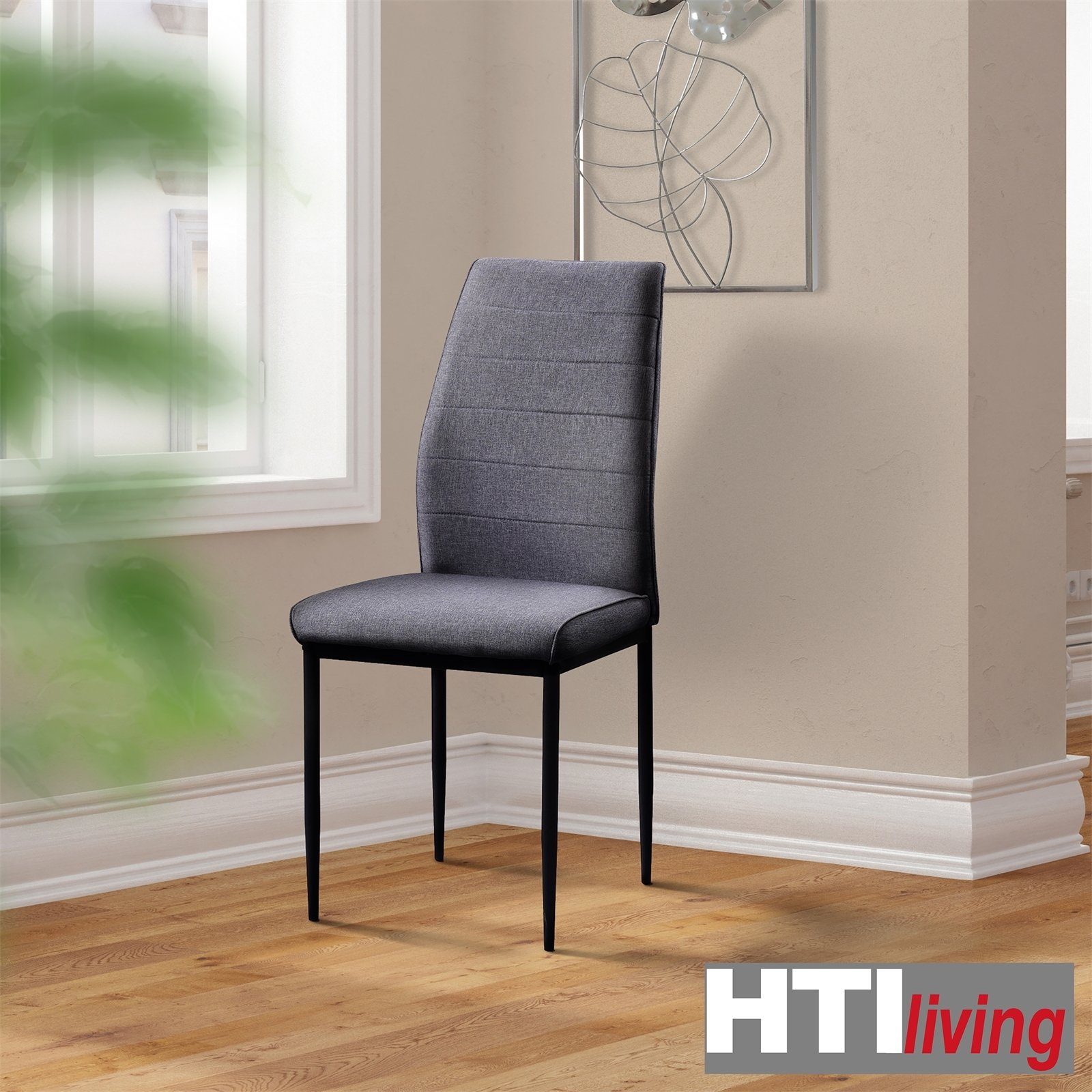 HTI-Living Esszimmerstuhl Stuhl Madison Webstoff Grau günstig online kaufen