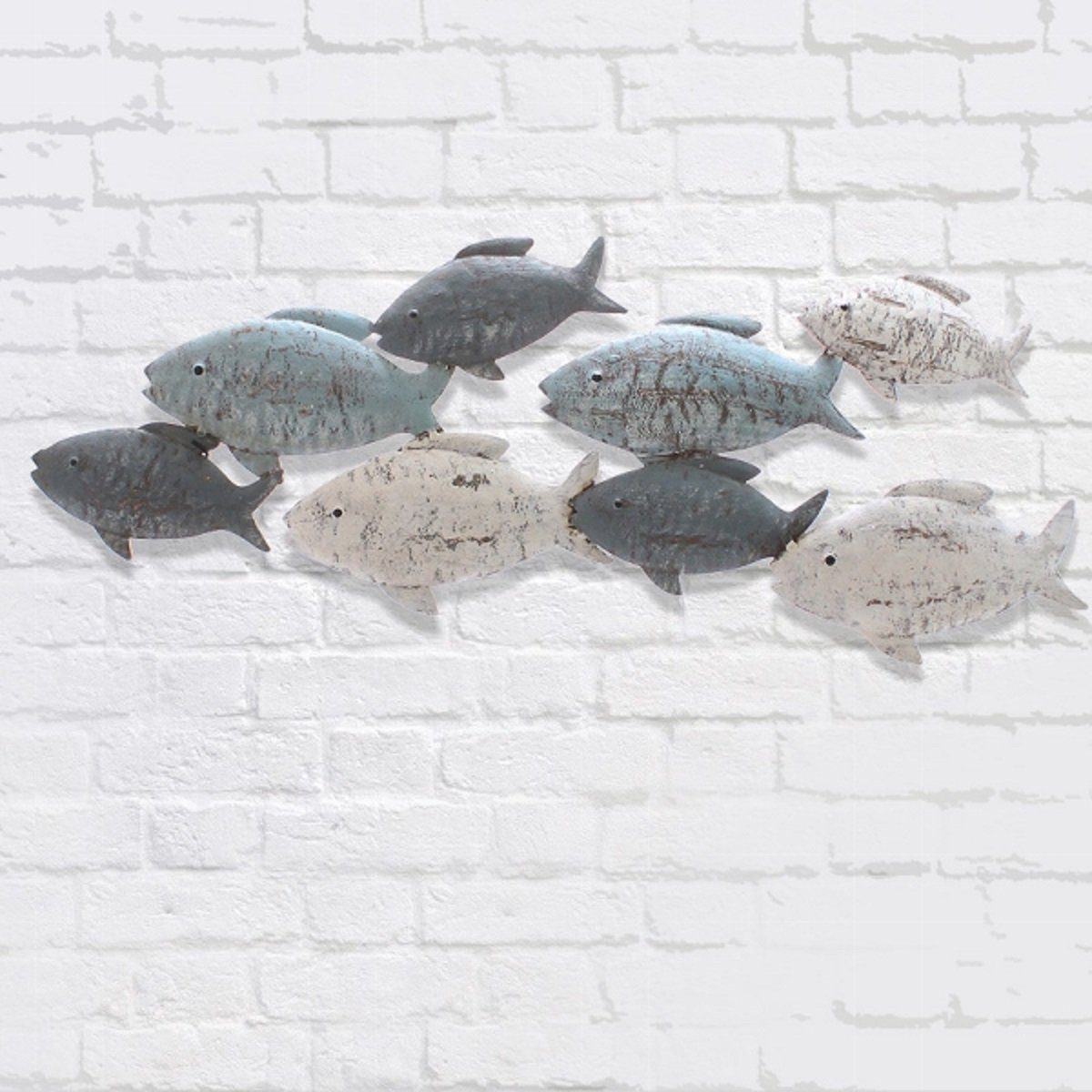 Fischschwarm, Wanddekoration, Hand gefertigt Wandobjekt Wandhänger Fische, Dekoobjekt Linoows