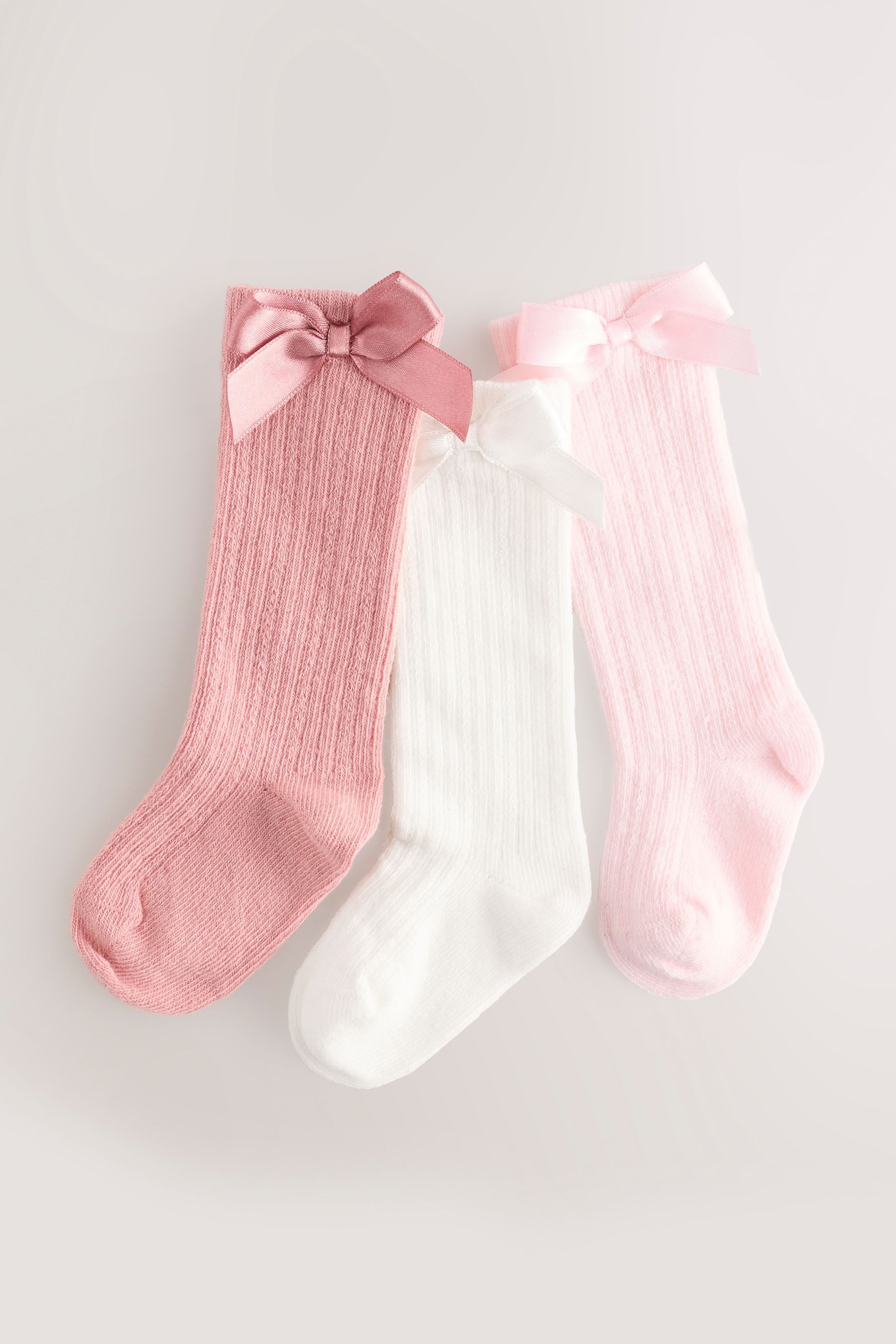 Next Basicsocken Baby-Kniestrümpfe mit Schleifendetail, 3er-Pack (3-Paar)