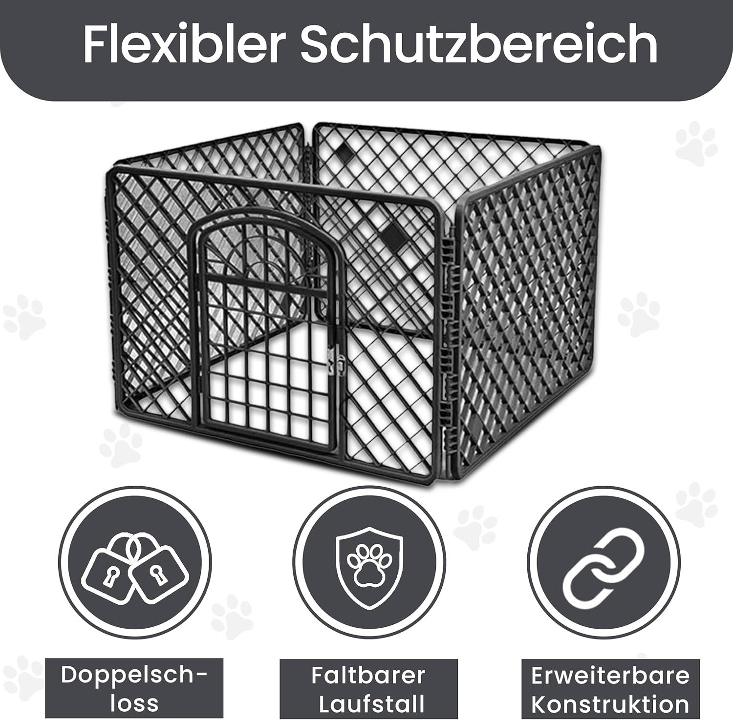 Best for Home Hundezwinger Faltbarer Hundelaufstall – flexibel, pflegeleicht, Indoor & Outdoor