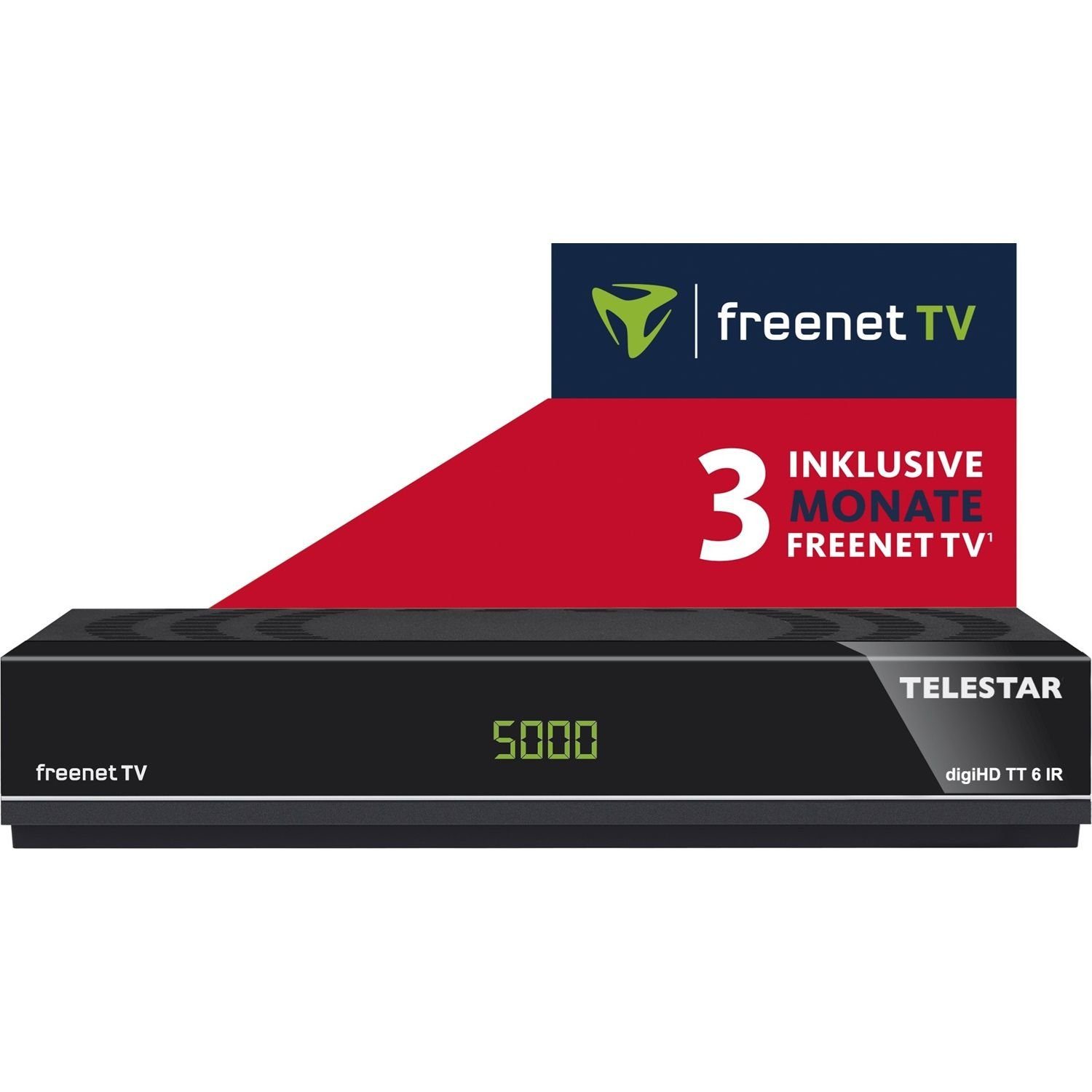 Receiver Monate IR, Unicable-tauglich) Funktion PVR (LAN mit HDTV DVB-T2 USB TT6 TELESTAR fähig, digiHD DVB-T2 3 TV AAC Receiver freenet TimeShift, inkl HD (Ethernet),