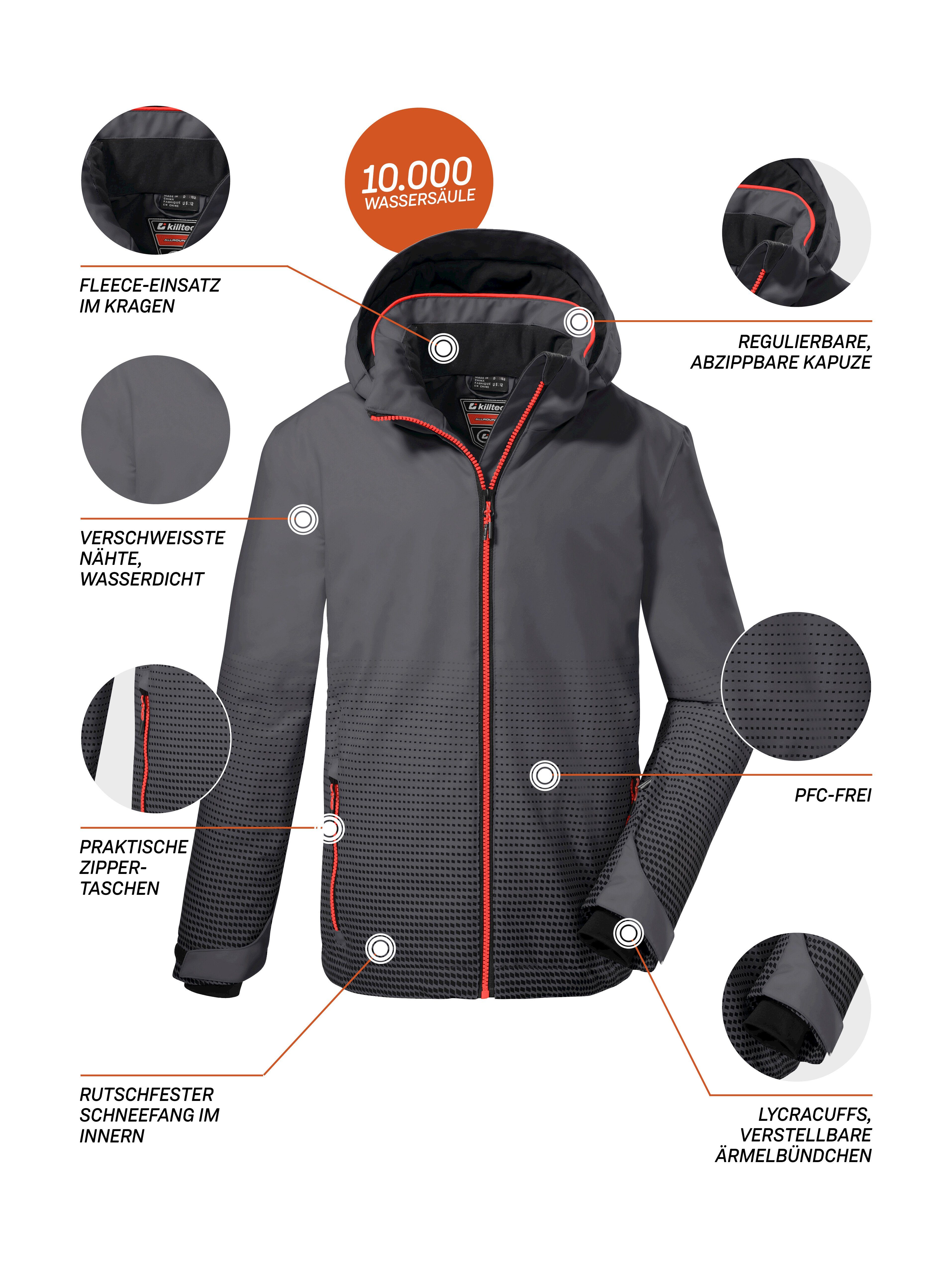 Killtec Skijacke KSW 162 BYS SKI JCKT Wasser- und winddichte Funktionsjacke mit Schneefang und Pixel Print