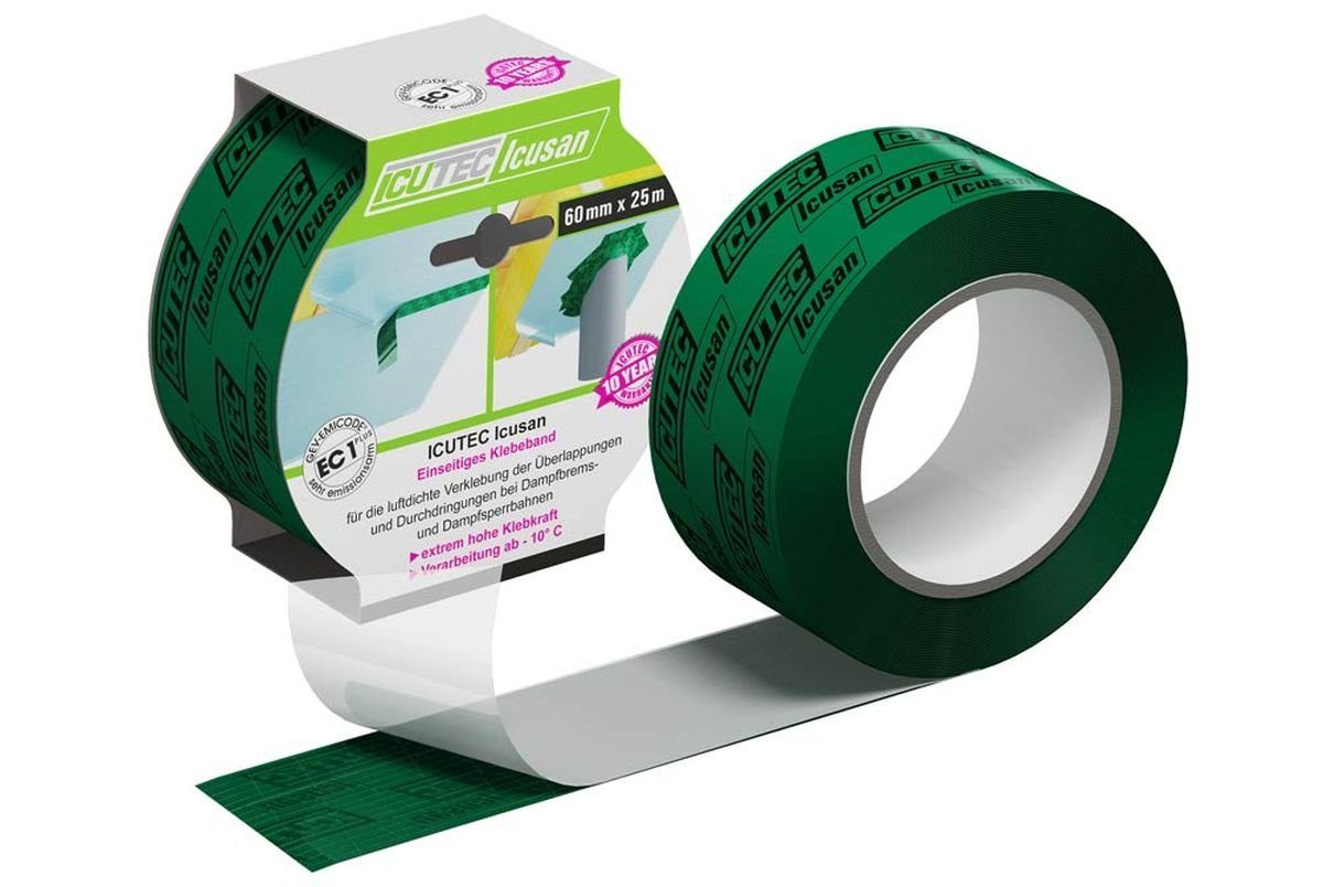 Klebeband 033 3079 Icusan Klebeband einseitig, 60mm x 25m, äußerst flexibel, Dam