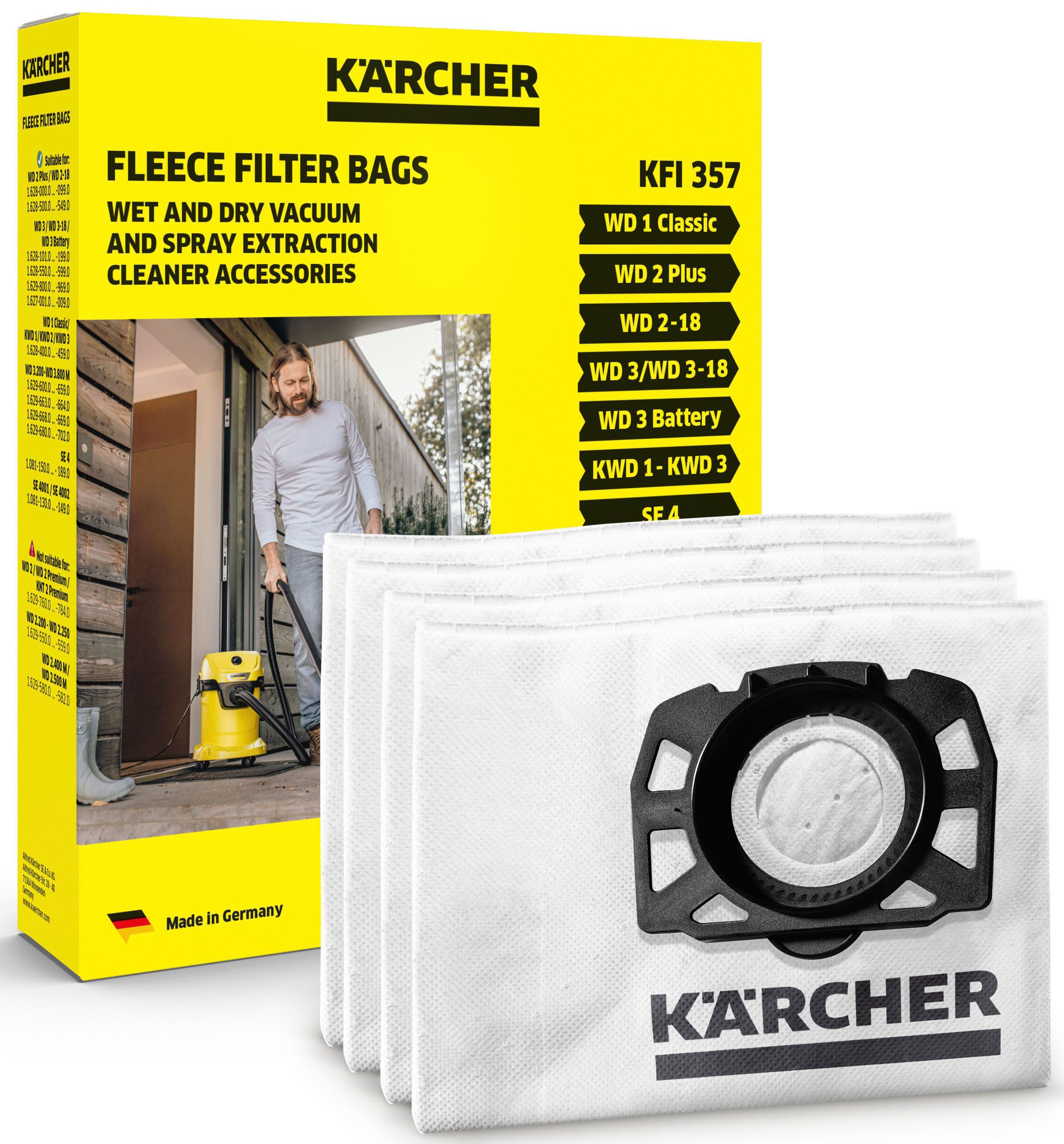 KÄRCHER Filterbeutel KFI 357, für SE 4 / SE 4001 / SE 4002, Vlies