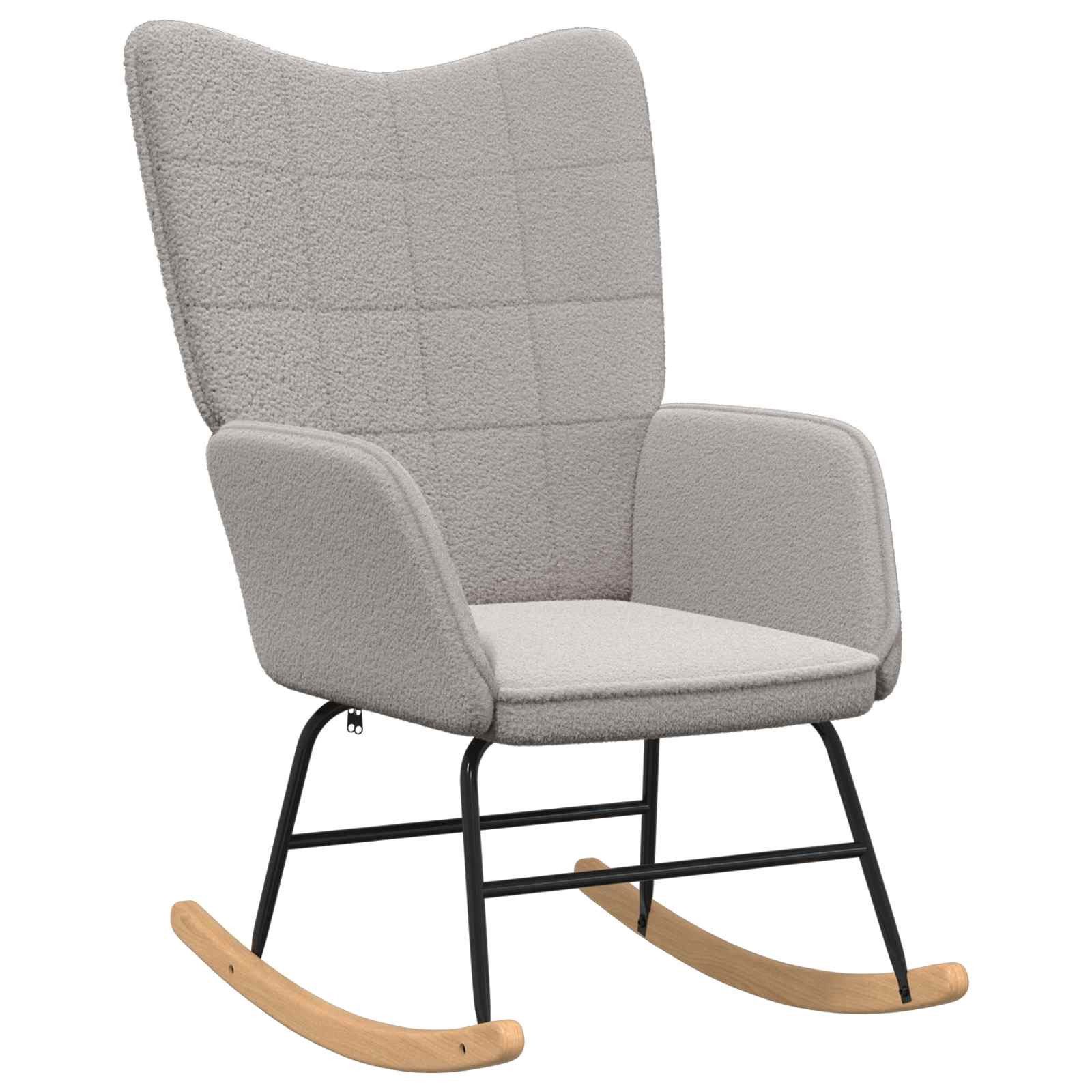 vidaXL Sessel Schaukelstuhl Hellgrau Sherpa-Stoff (1-St)
