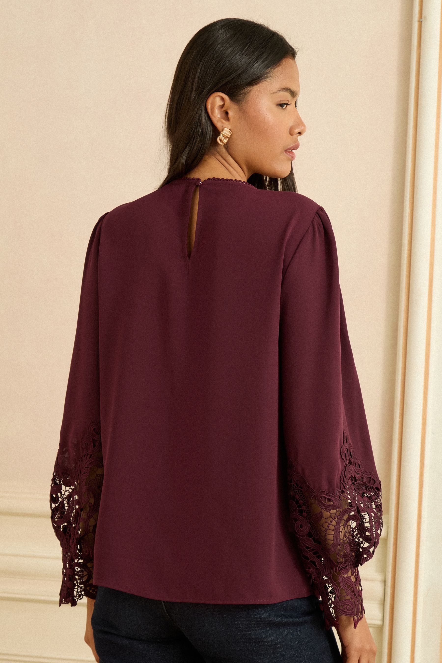 Love & Roses Langarmbluse Love & Roses Langärmelige Spitzen-Bluse, Regular günstig online kaufen