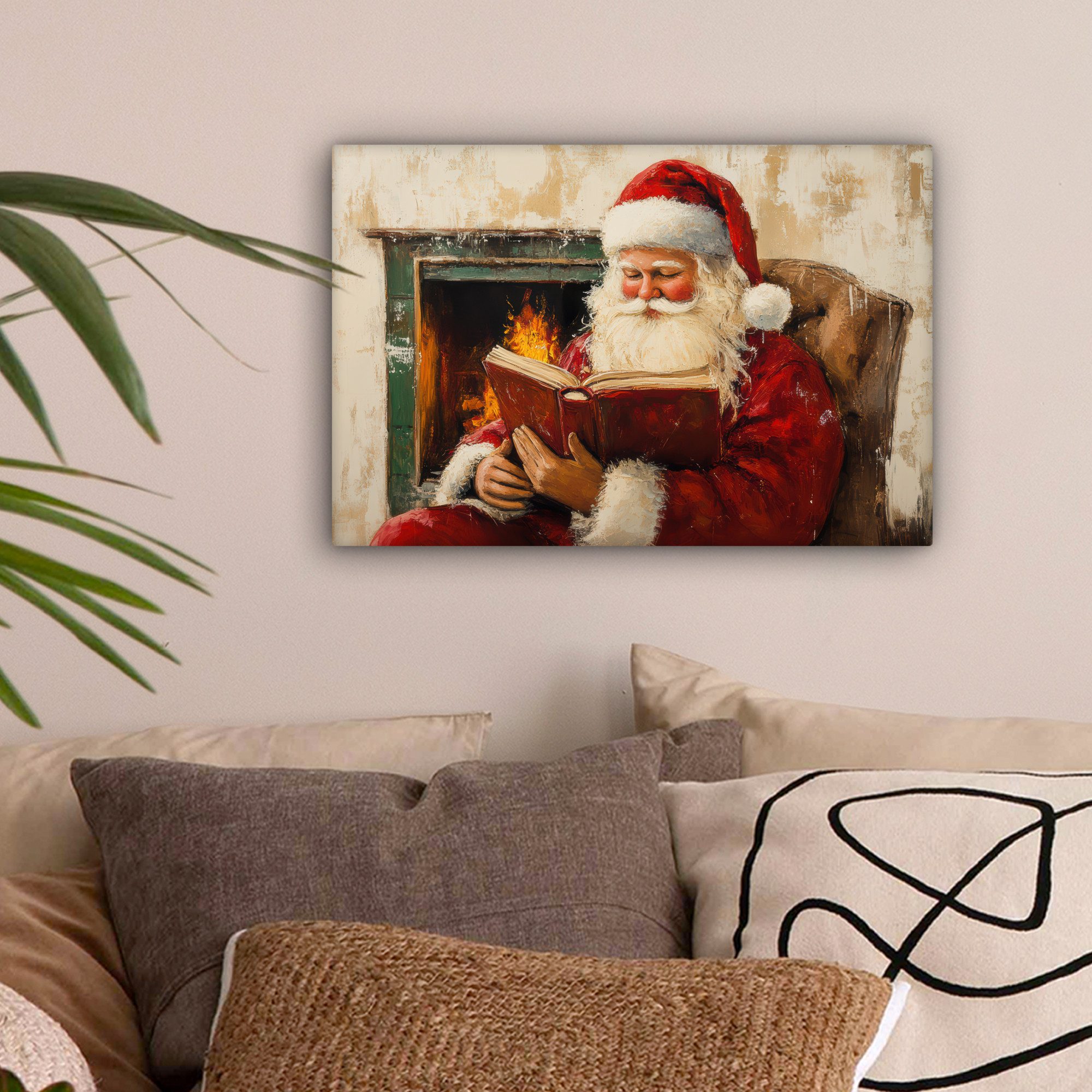 OneMillionCanvasses® Leinwandbild Weihnachten - Weihnachtsmann - Winter - O günstig online kaufen