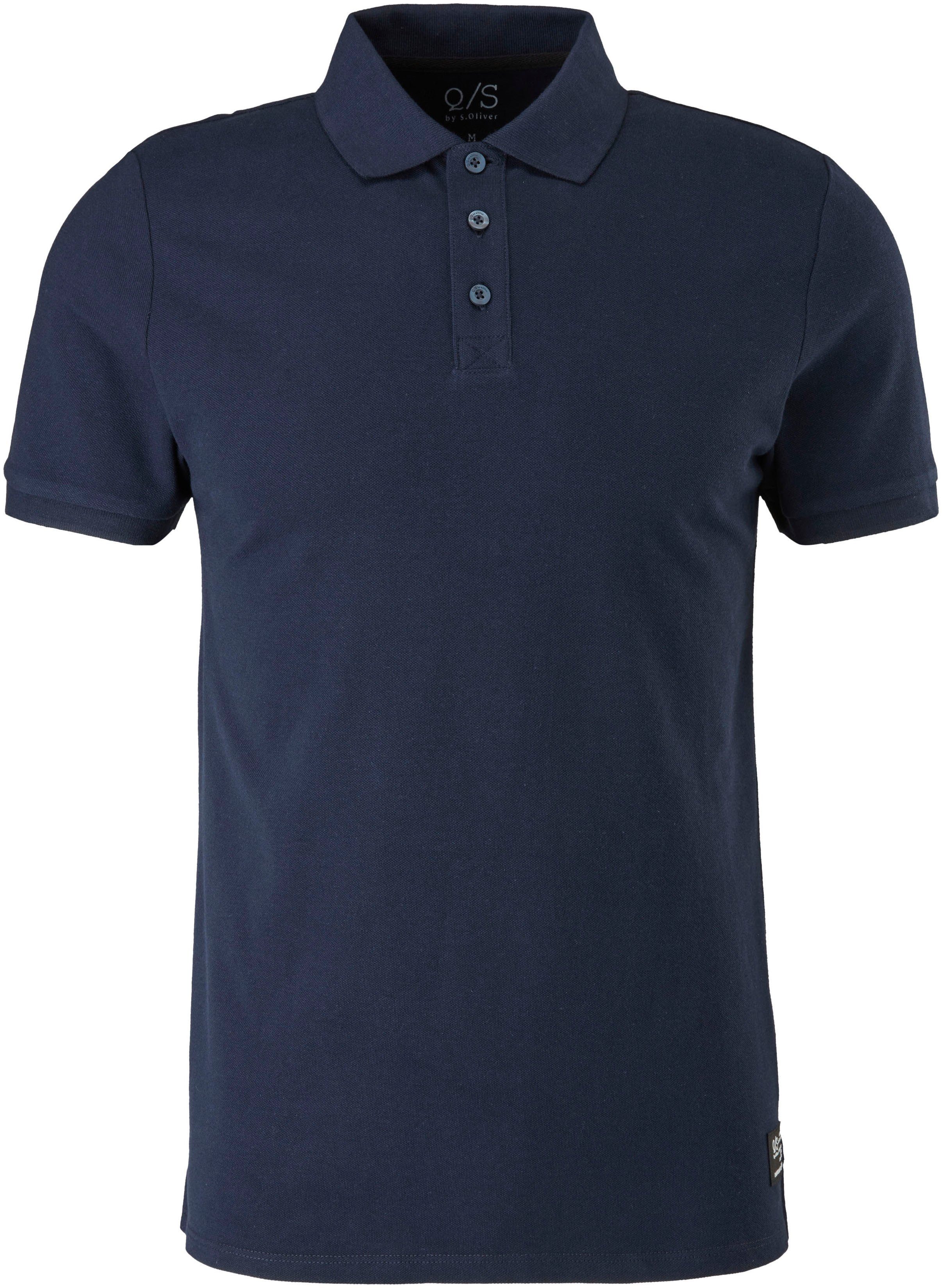 QS den an Seiten Poloshirt blue Einschnitte