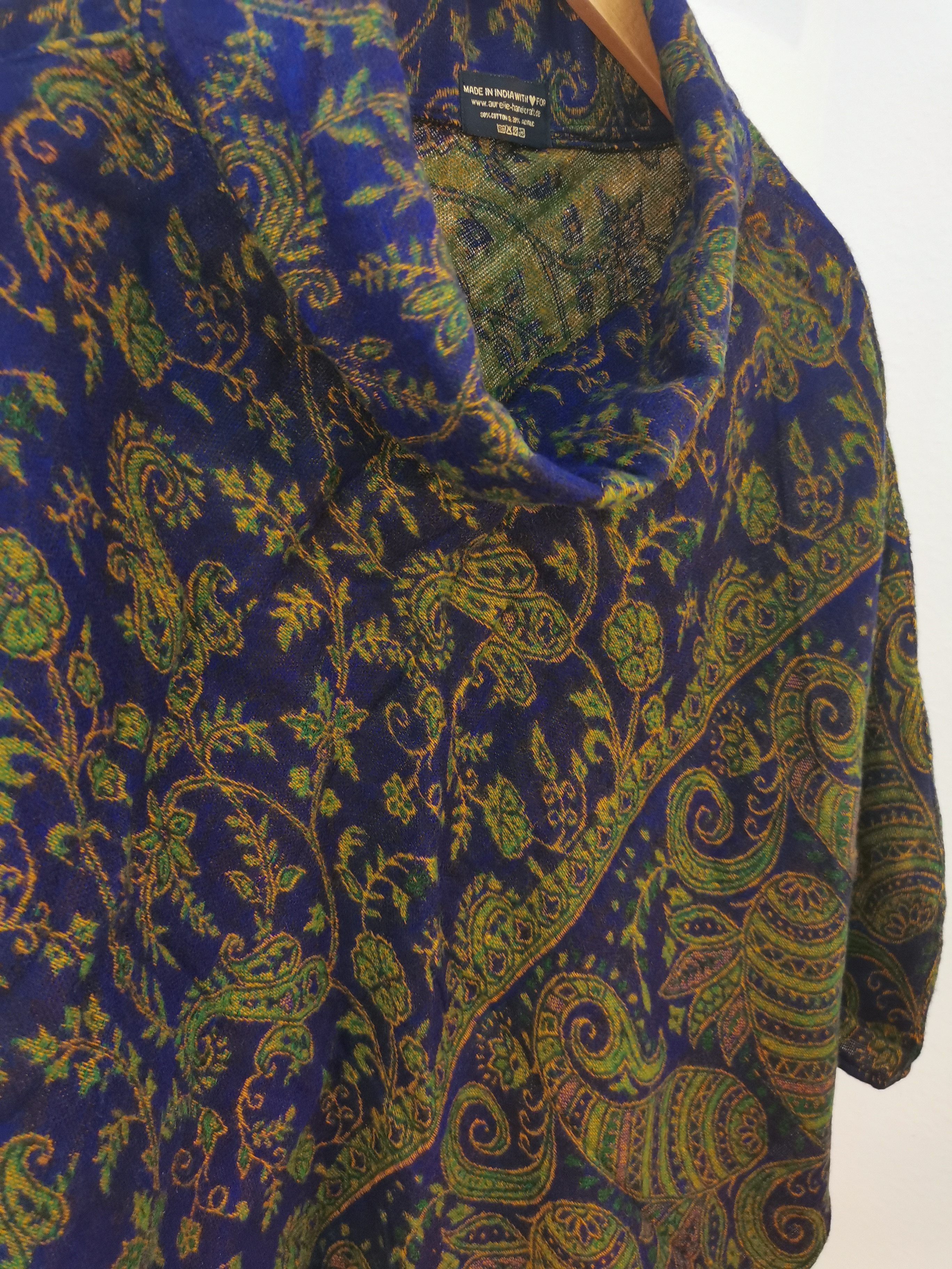 Aurelie Poncho Eleganter Paisley Poncho, für Damen und Herren, mit Stehkragen