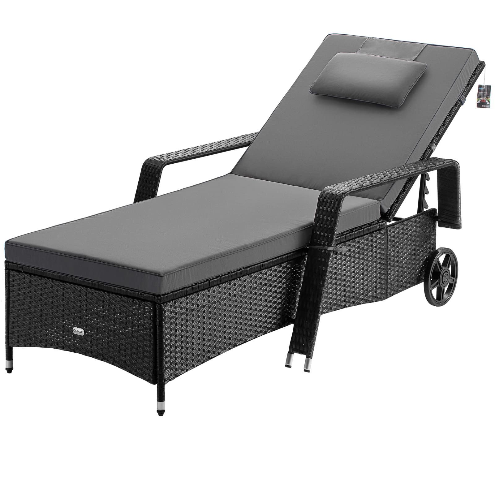 Casaria Gartenliege, 165kg Belastbar 7cm Auflage günstig online kaufen