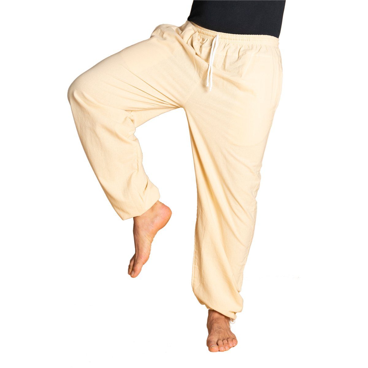 PANASIAM Stoffhose E-Pants leichte Unisex Bundhose aus weicher Baumwolle für Damen und Herren Freizeithose mit Tunnelzug Relaxhose bequeme Sommerhose