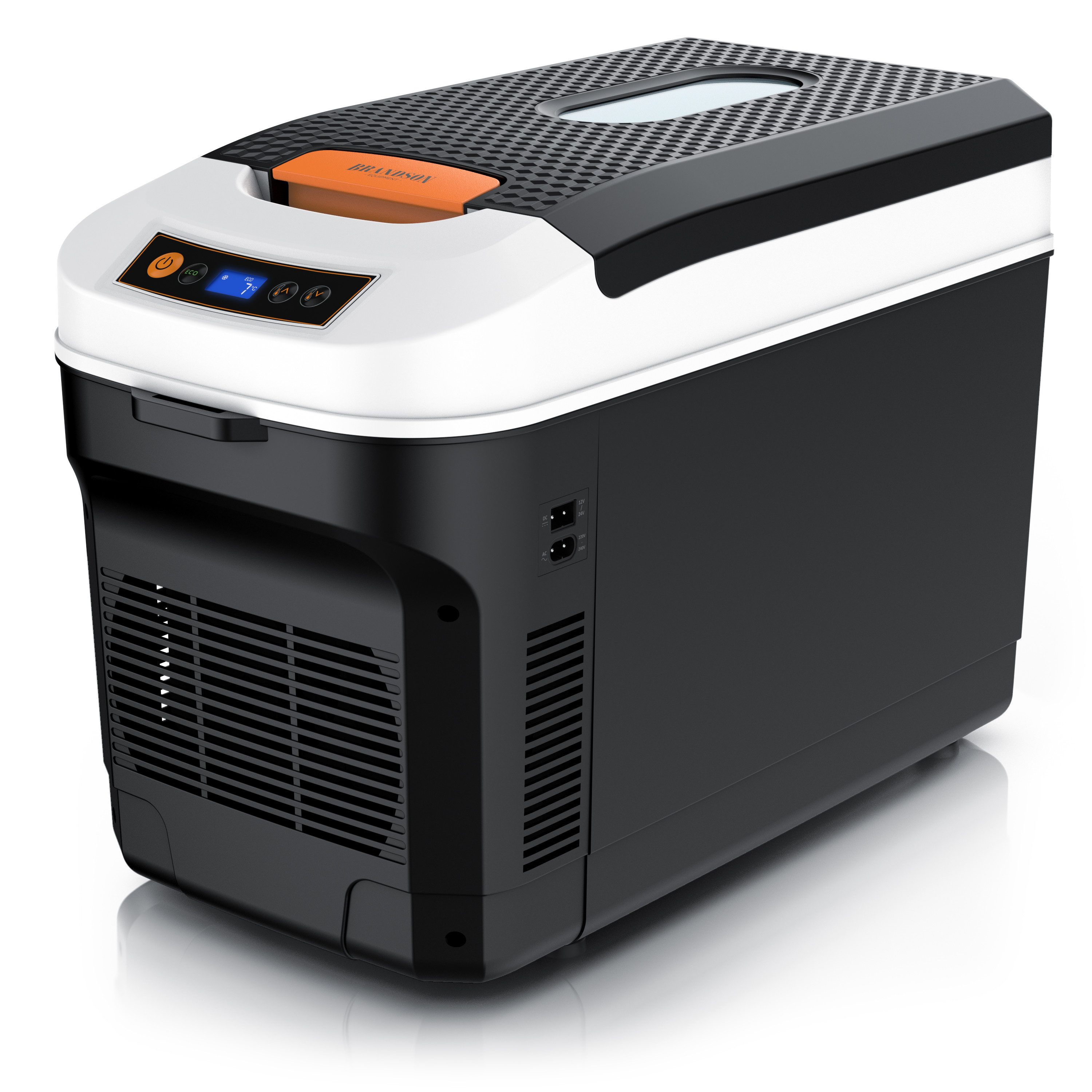 Brandson Elektrische Kühlbox 21 L, Kühlt & hält Warm, von -18 bis +65°C, Sichtfensterdeckel, 21 l, LCD-Display, ECO-Modus, Tragegurt, mobil und leise, für Camping, Auto