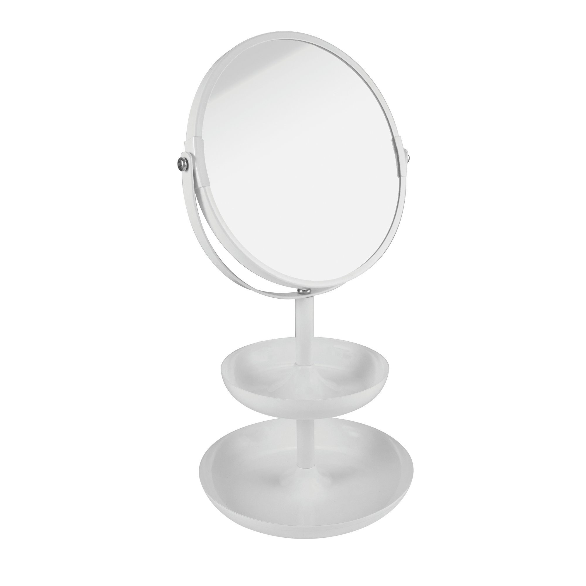 PARSA Beauty Spiegel Standspiegel Etagere weiß matt mit 3-fach Vergrößerung