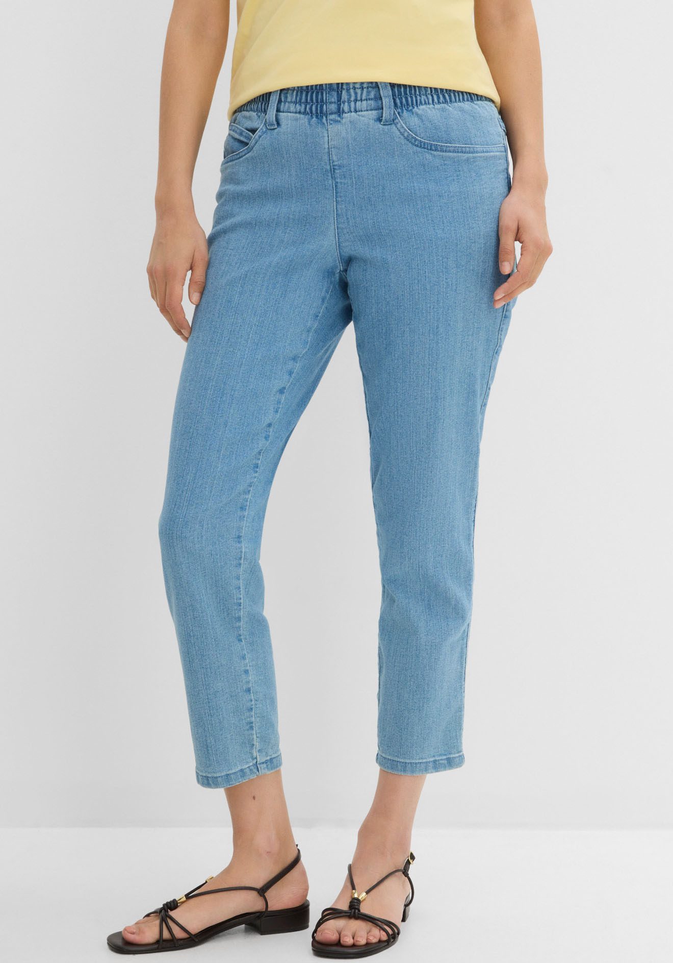 bonprix Straight-Jeans (Packung, 2-tlg) gerades Bein, mit erhöhtem Gummibund, in Stretch-Qualität