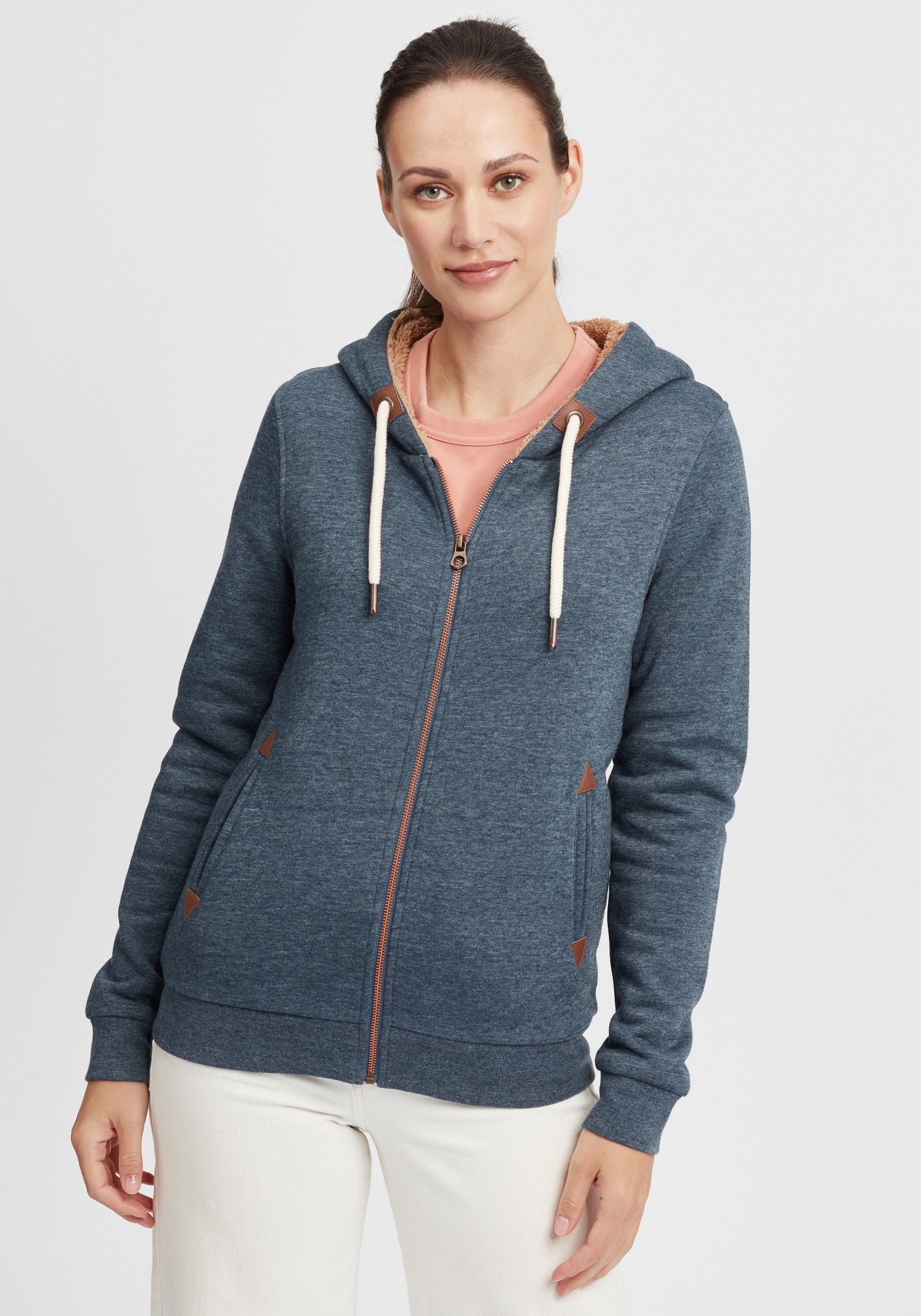 OXMO Kapuzensweatjacke OXVicky Pile Sweat Zip-Hoodie Sweatshirtjacke mit Te günstig online kaufen