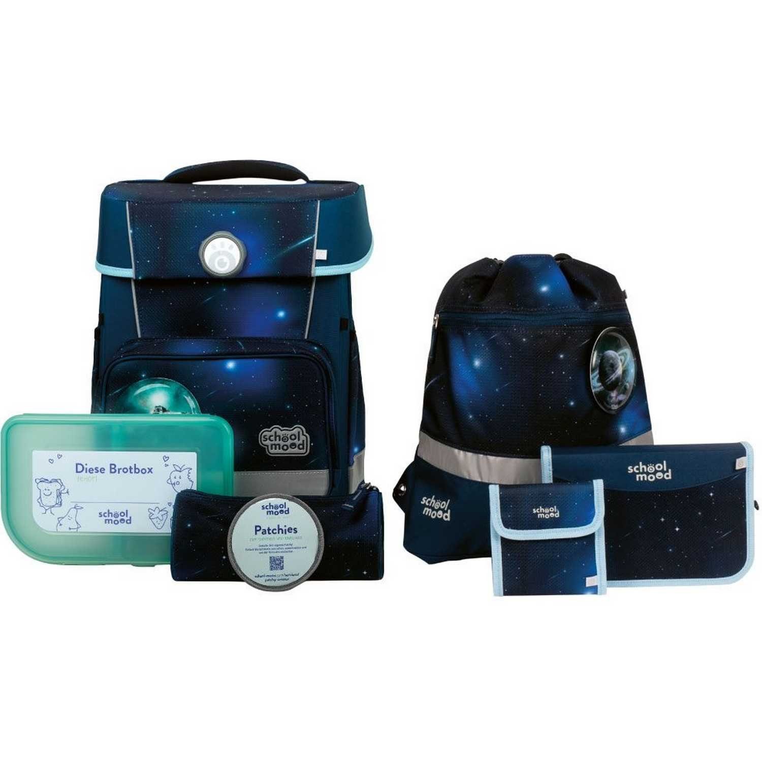 SCHOOL-MOOD® Schulranzen Schulranzenset 7-tlg. Champion Moritz Weltall