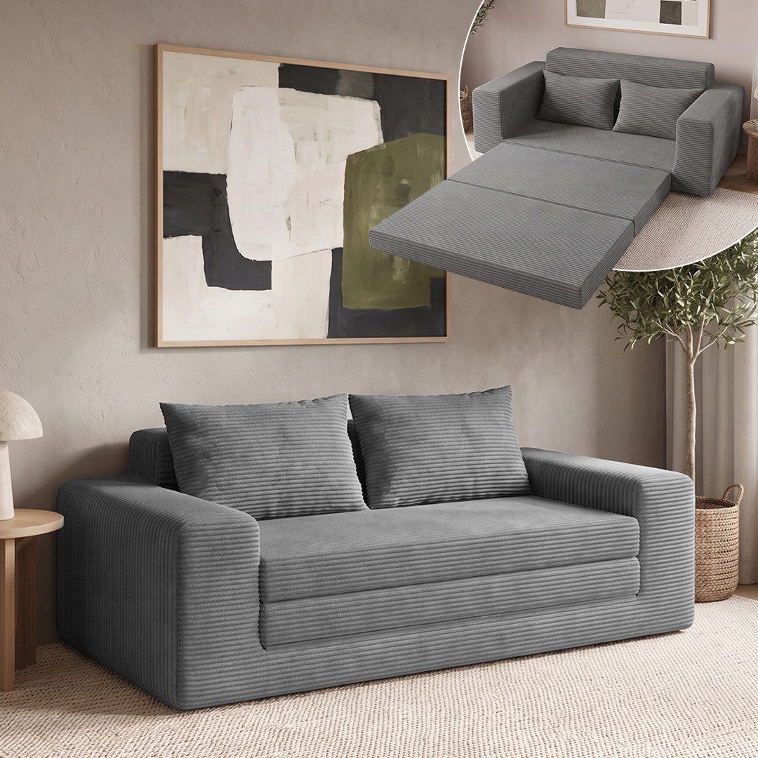 skølm Schlafsofa Kvasir Vollschaumsofa, ausklappbar mit Kissen, vakuumiert, 2 Sitzplätze, 168x94x62 cm (BxTxH), als Gästebett nutzbar, Schlaf Couch