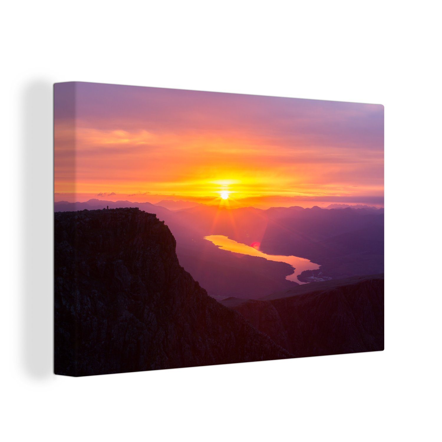 OneMillionCanvasses® Leinwandbild Sonnenuntergang vom Ben Nevis in Schottland, (1 St), Wandbild Leinwandbilder, Aufhängefertig, Wanddeko, 30x20 cm