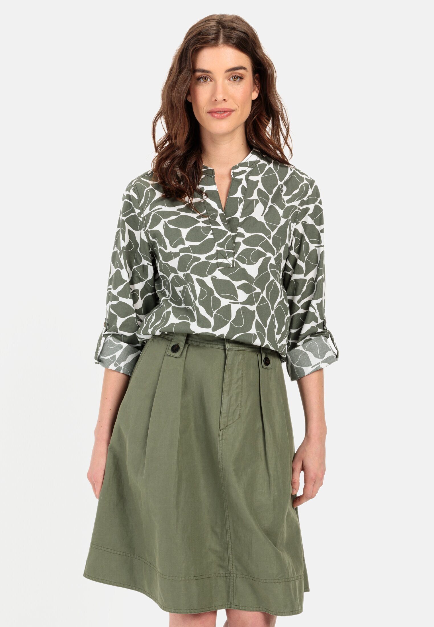 Schlupfbluse mit floralem Allover-Print