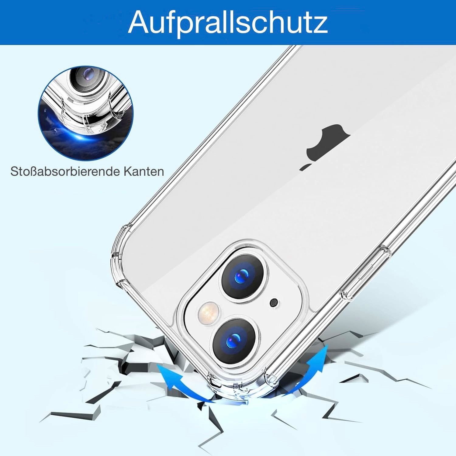 AVANA Handyhülle für Apple iPhone 15 Hülle Schutzhülle Klar Bumper Case Cover, Durchsichtig, Transparent