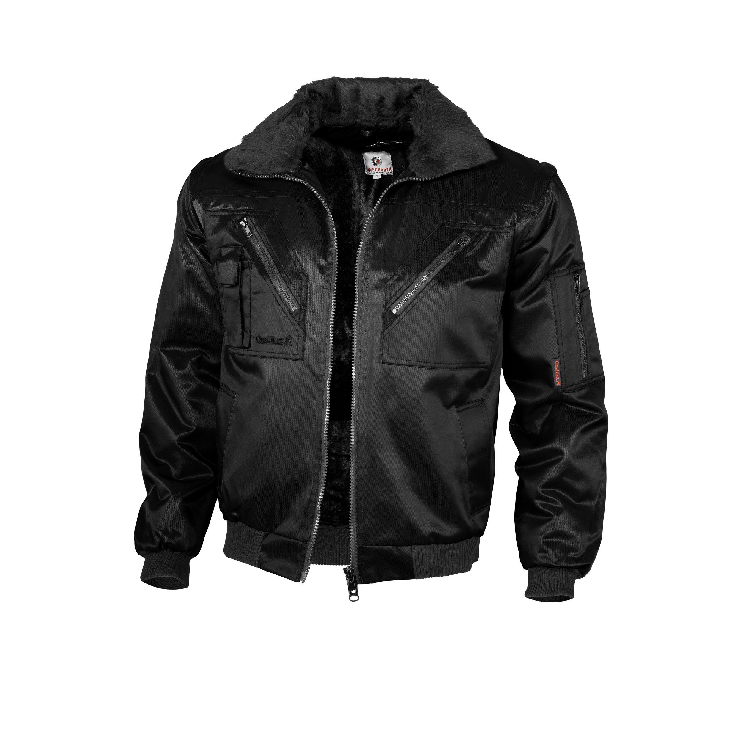 Qualitex Workwear Pilotenjacke Pilotenjacke einfarbig schwarz, günstig online kaufen