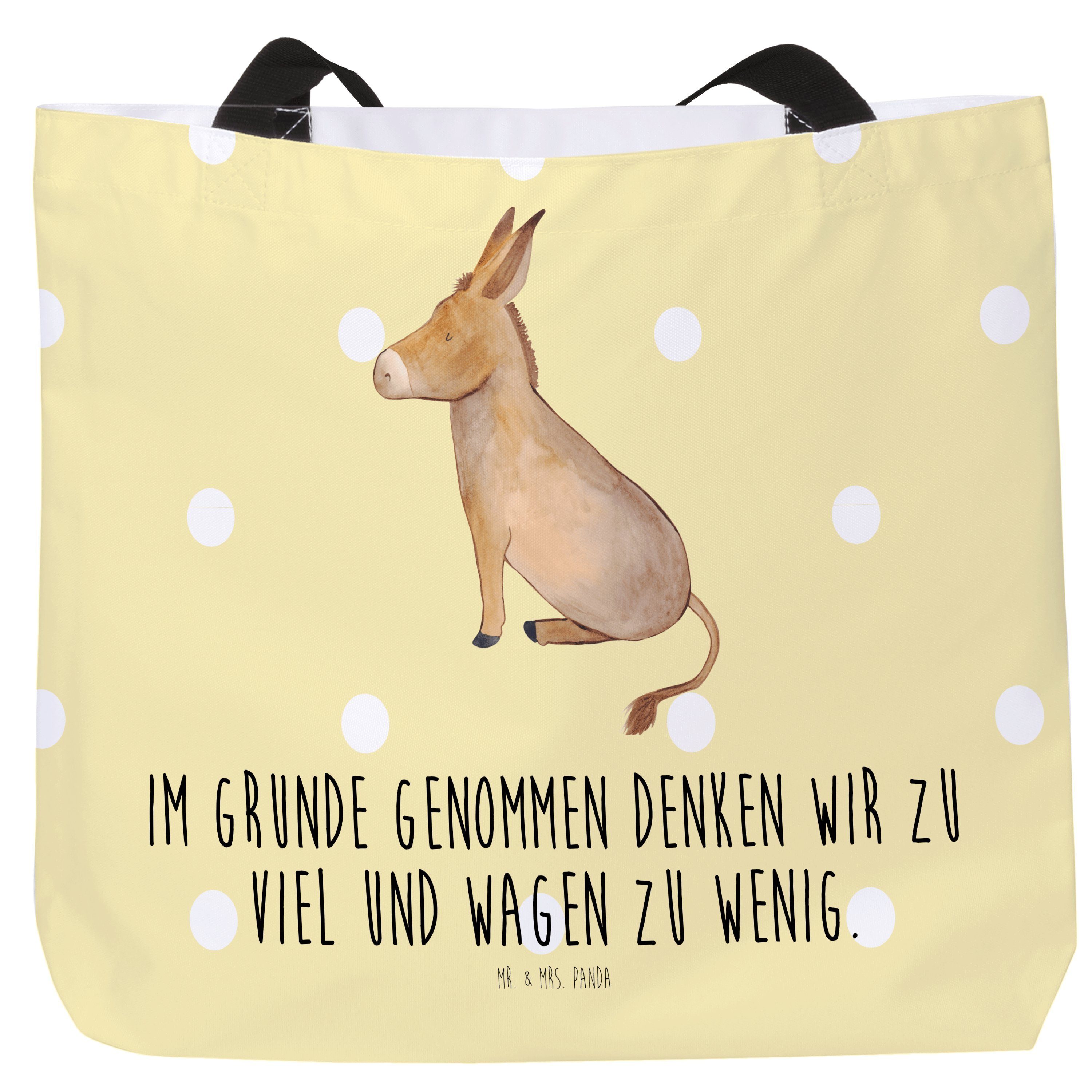 Geschenk, Lebensmut, Esel & Beutel, Pastell (1-tlg) - Mr. Shopper Gelb Schulbeut Mrs. Shopper, - Panda