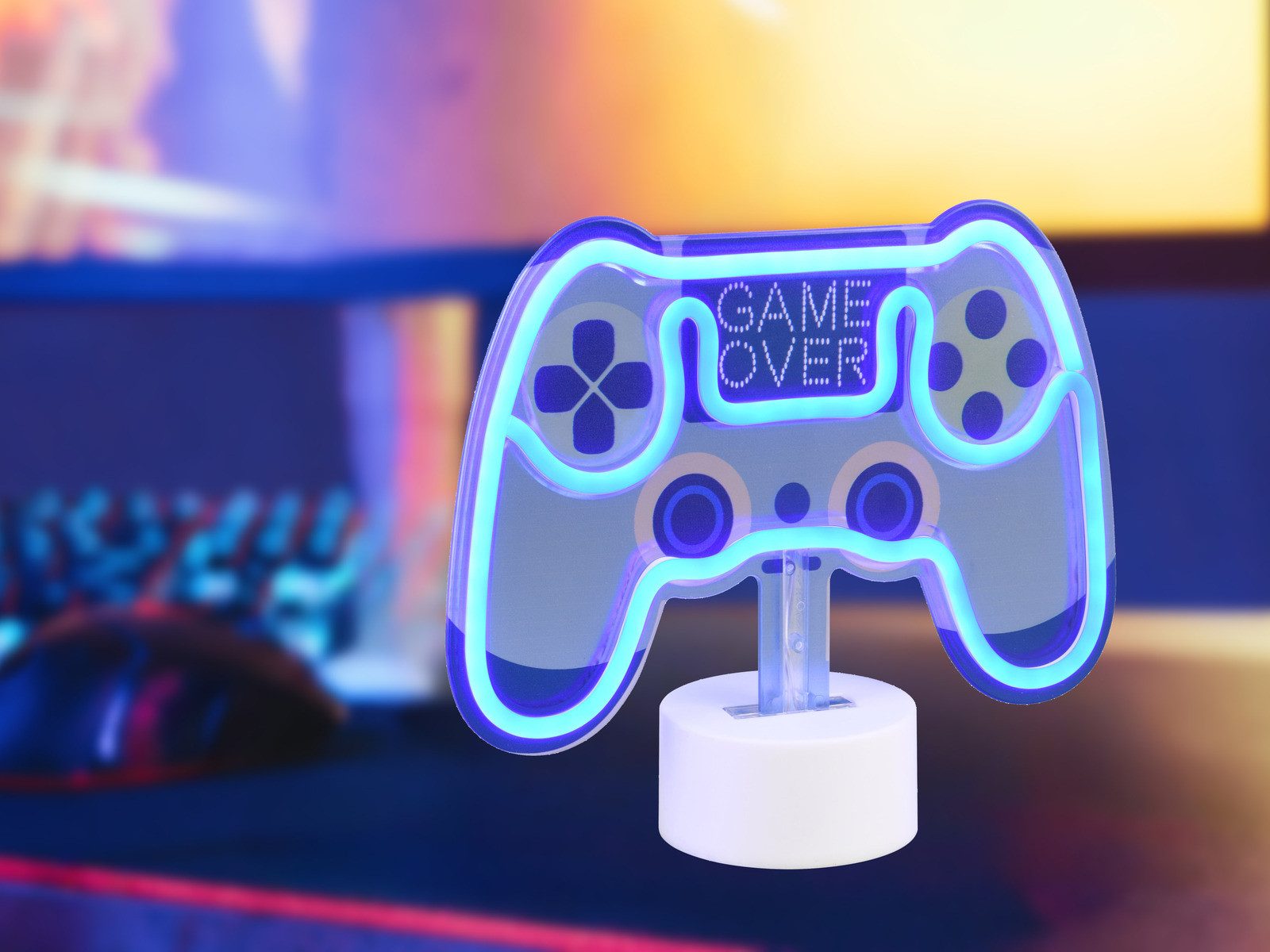 Reality Leuchten LED Dekolicht, LED fest integriert, 2er SET Dekoleuchte Gaming Lampe, ausgefallene Tischlampe ohne Kabel