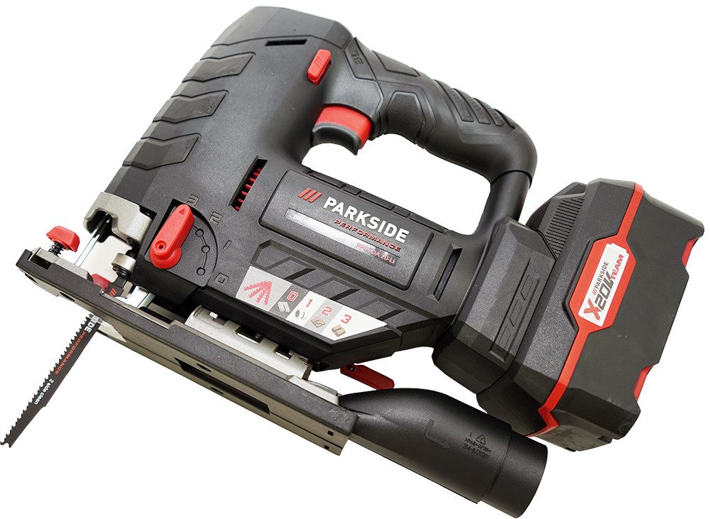 PARKSIDE PERFORMANCE® Akku-Stichsäge 20V Akku Stichsäge PPSTDA 20 (inkl. 4Ah Akku), Bürstenloser Motor (Brushless Motor)
