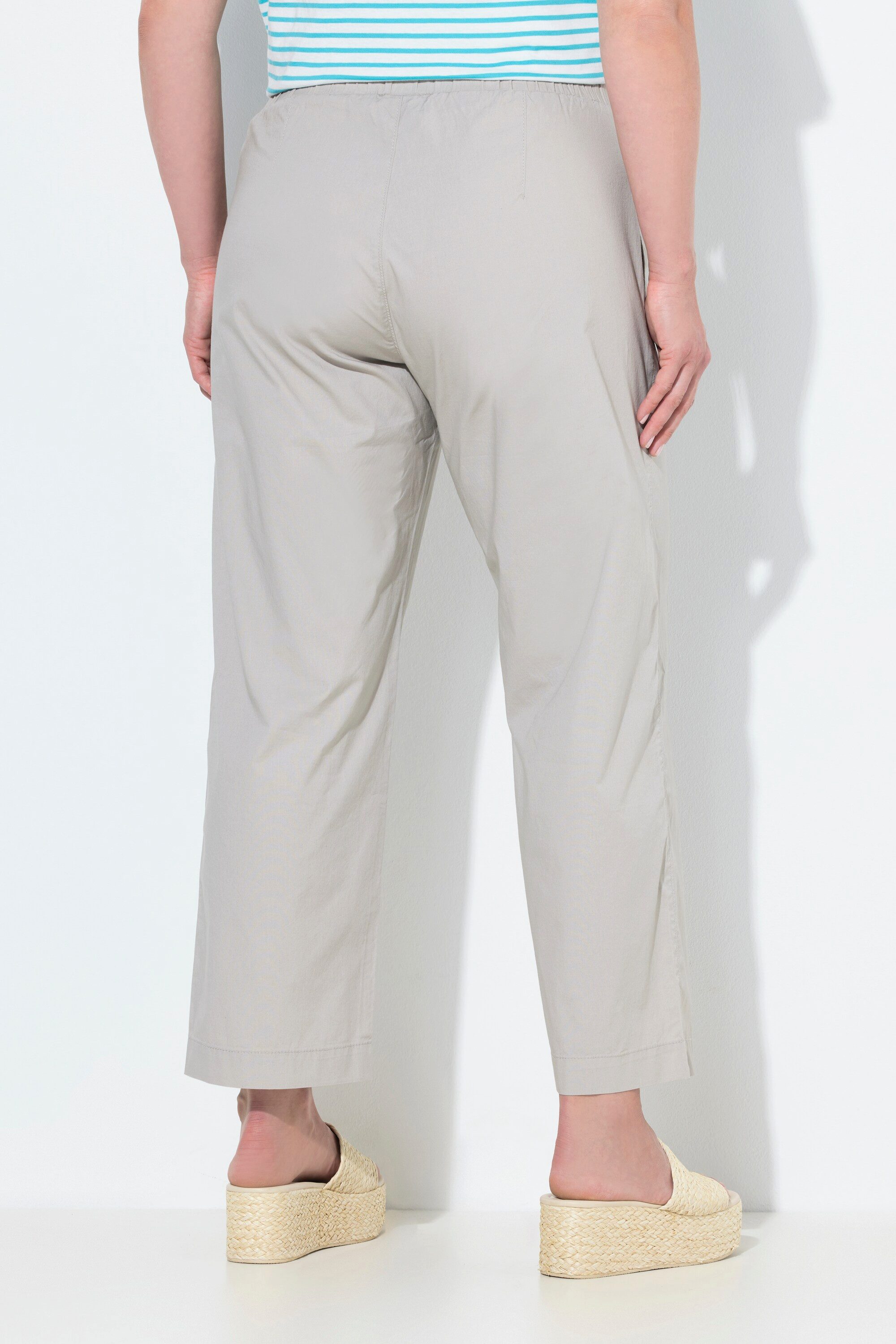 Ulla Popken Chinohose 7/8-Chinohose Ruby Elastikbund weites gerades Bein