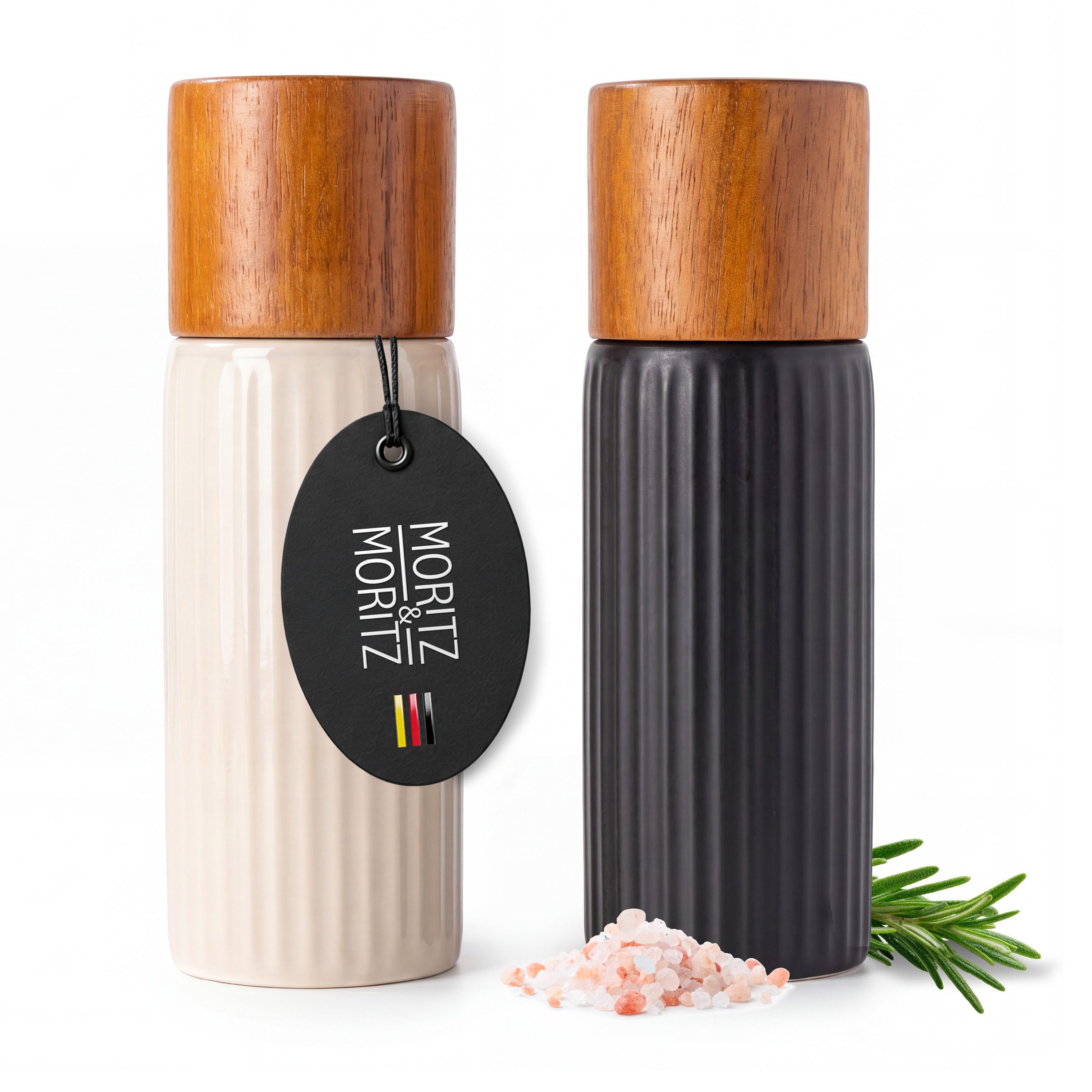 Moritz & Moritz Gewürzmühle Gewürzmühlen Set PEPE schwarz / hellgrau manuell