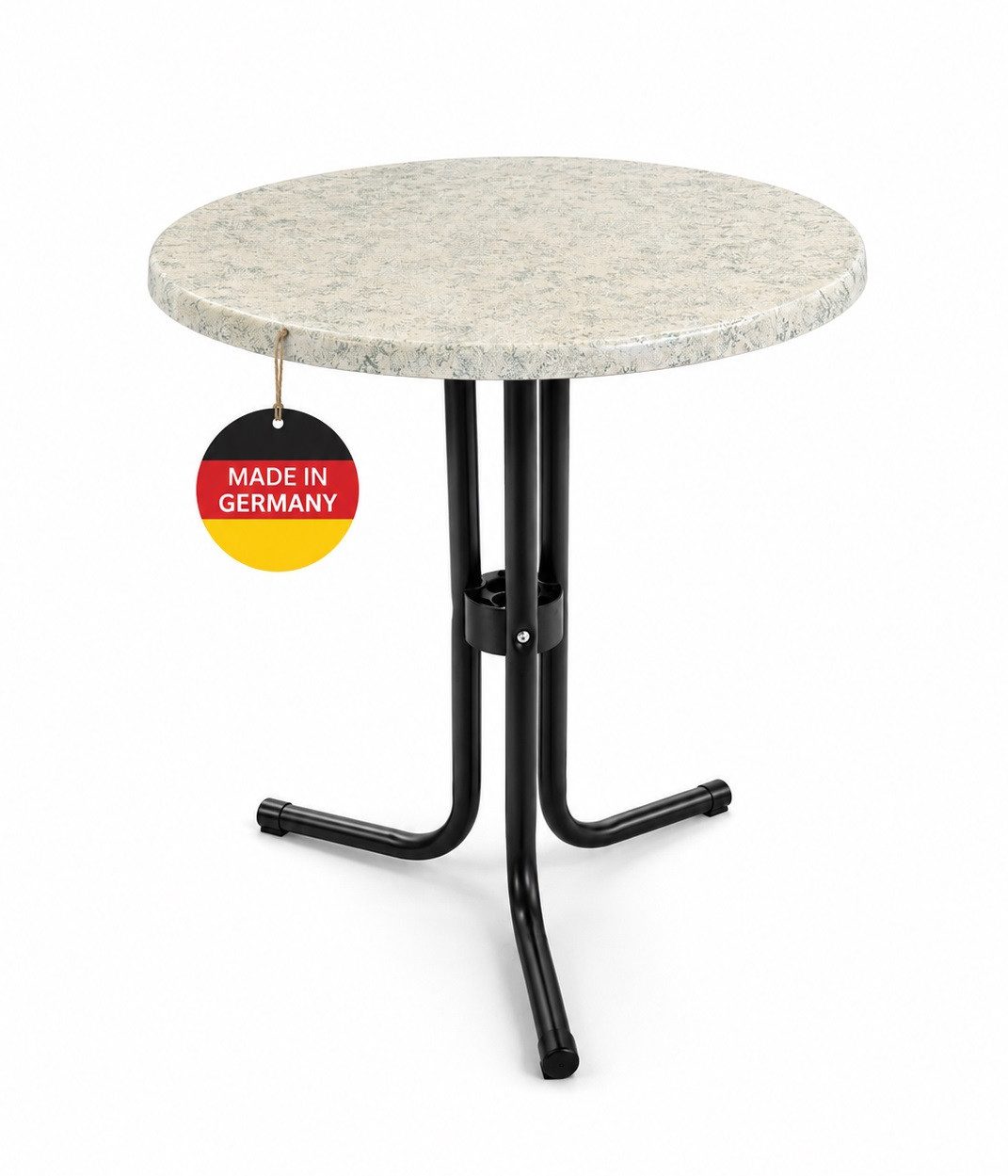 Gardissimo Gartentisch Esperanza mit grün weißer Topalit Tischplatte 60 cm rund (Spar-Set, 1-St., 1 Tisch), Made in Germany / wetterfest / UV-beständig