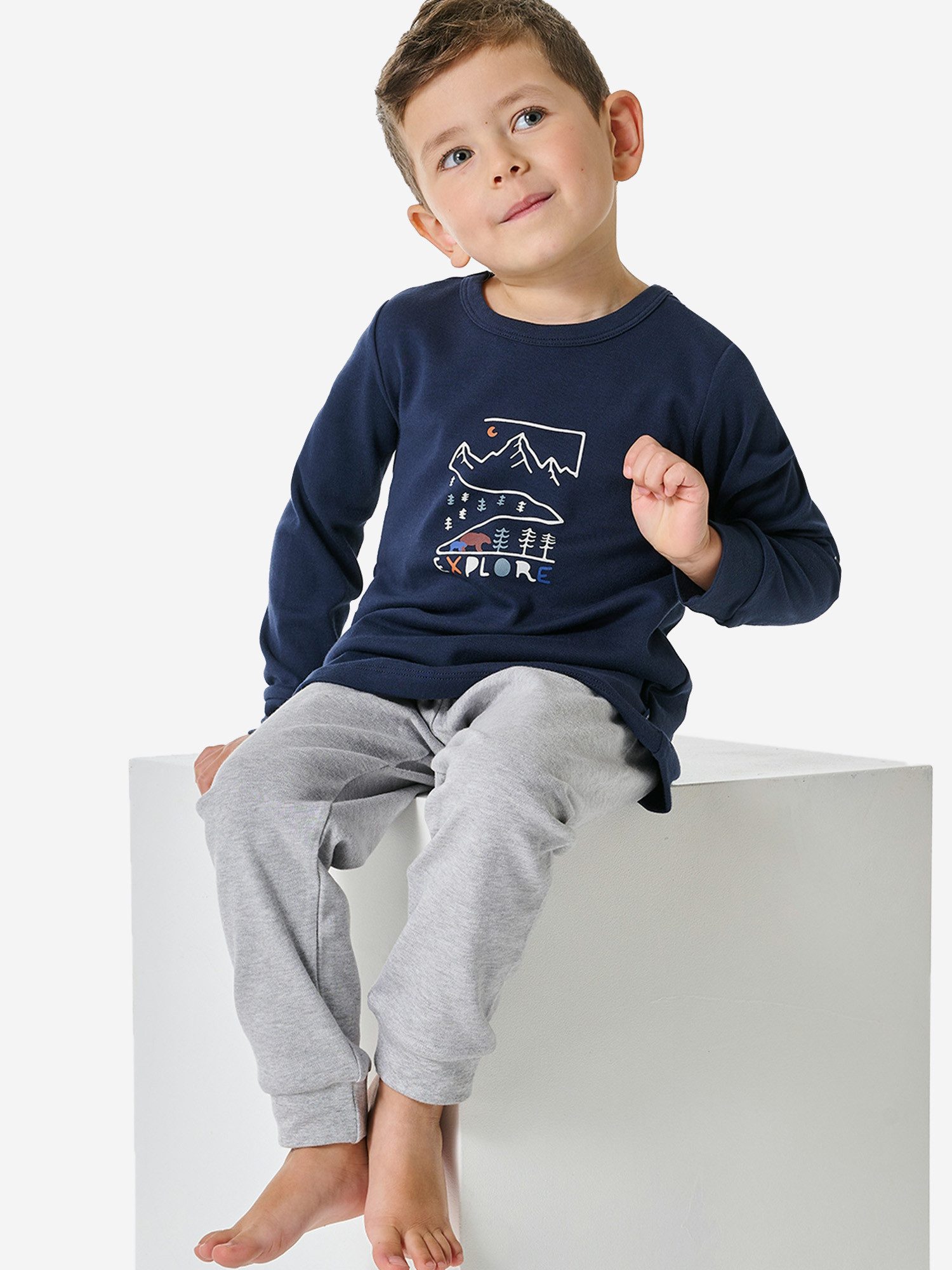 Schiesser Pyjama Boys World (2 tlg) schlafanzug schlafmode bequem